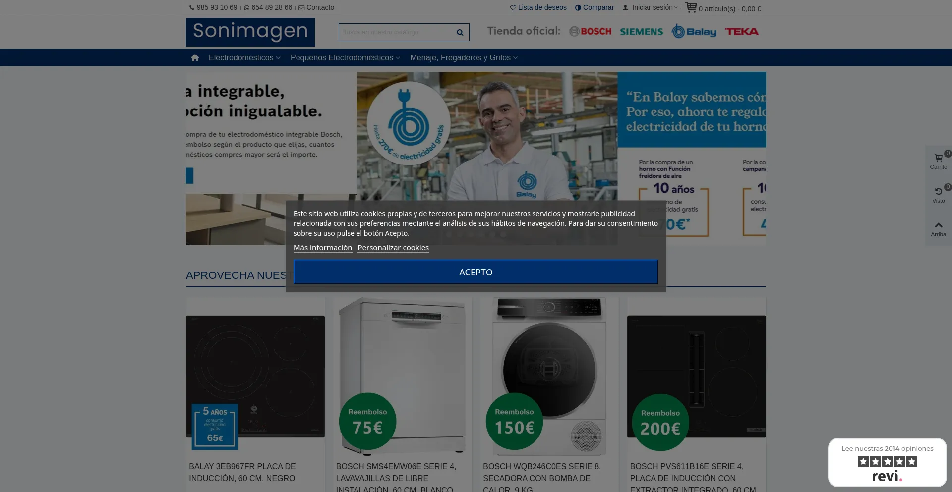 Website screenshot of Sonimagen.es
