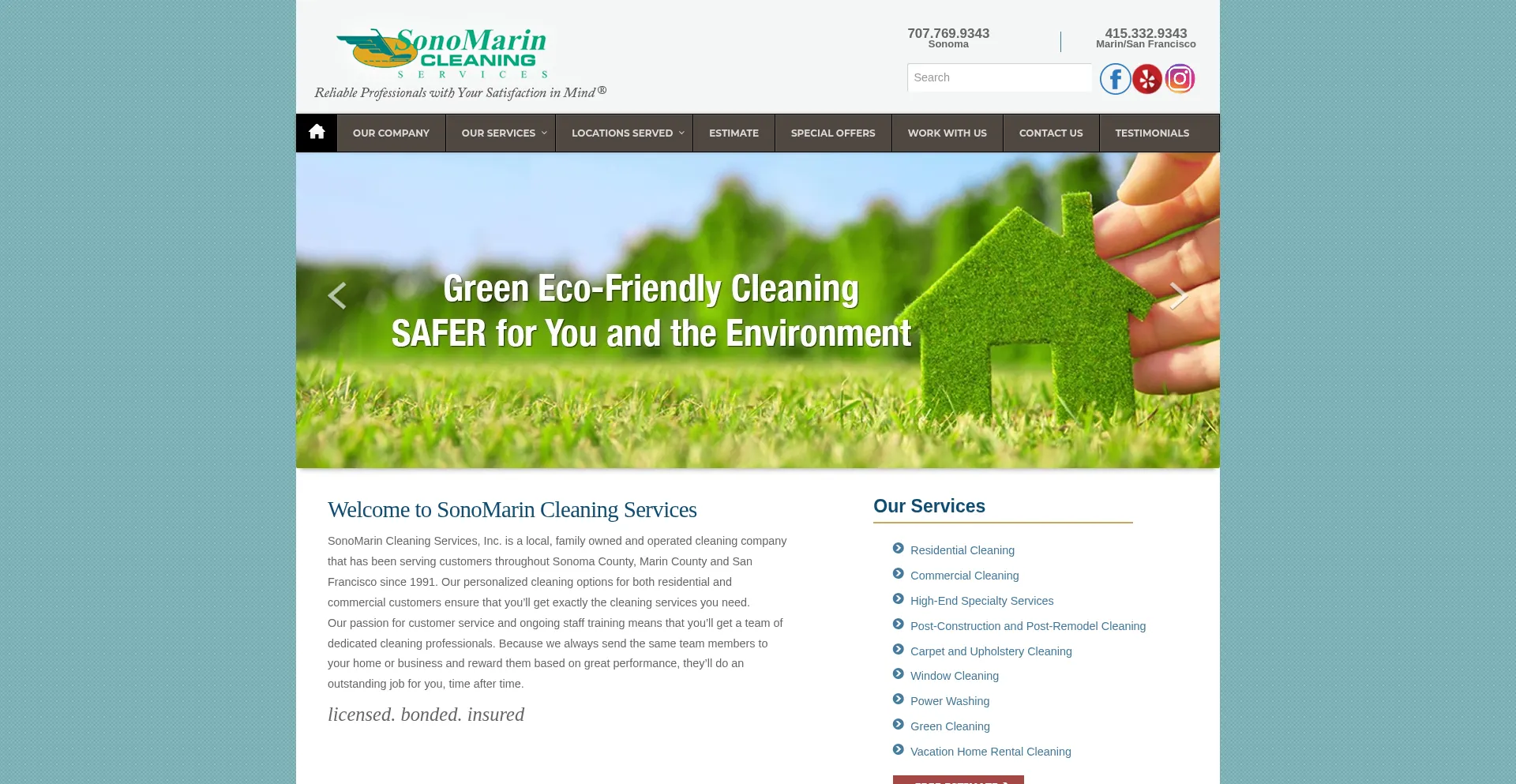 Sonomarincleaning.com Screenshot