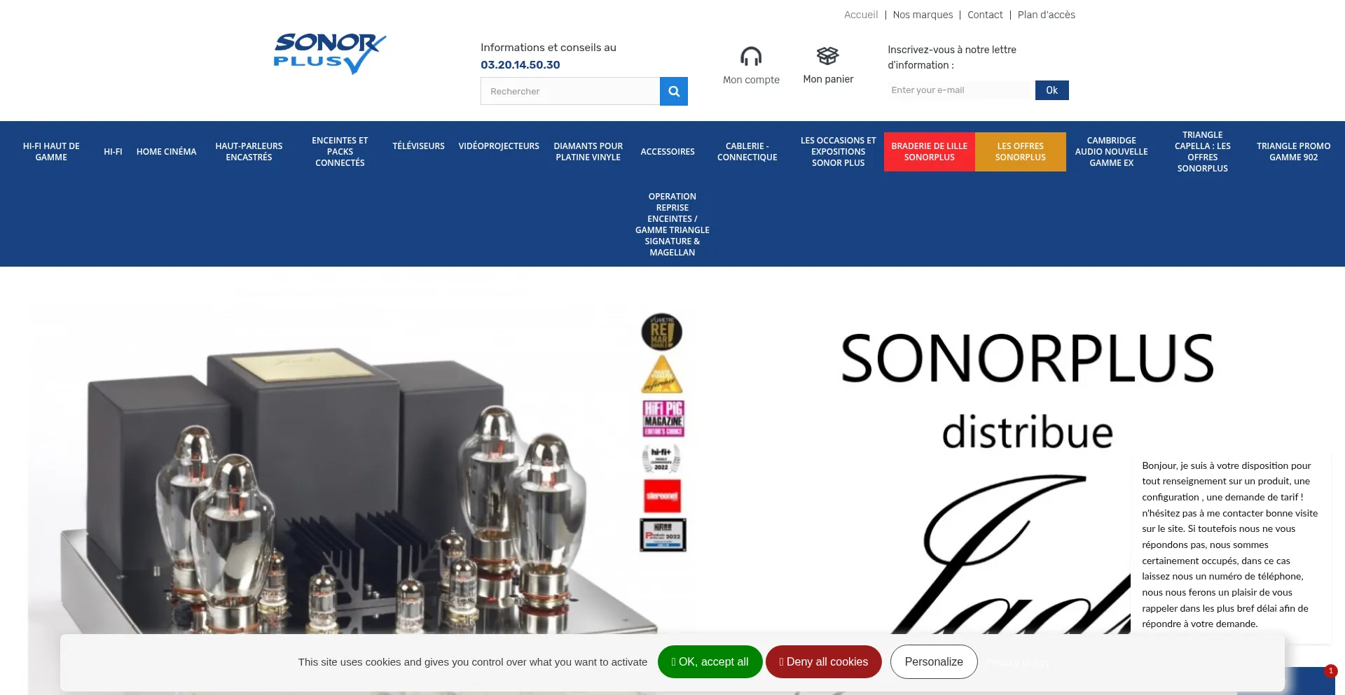 Website screenshot of Sonorplus.com