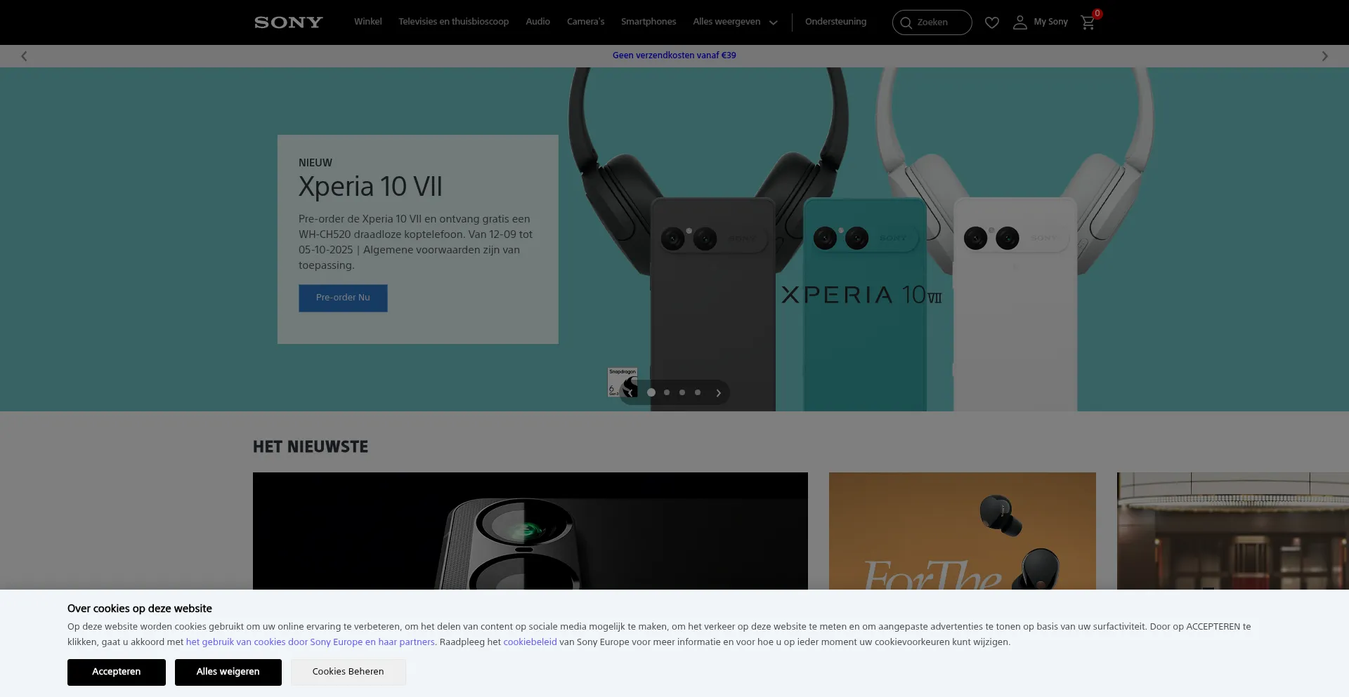 Sony.nl Screenshot