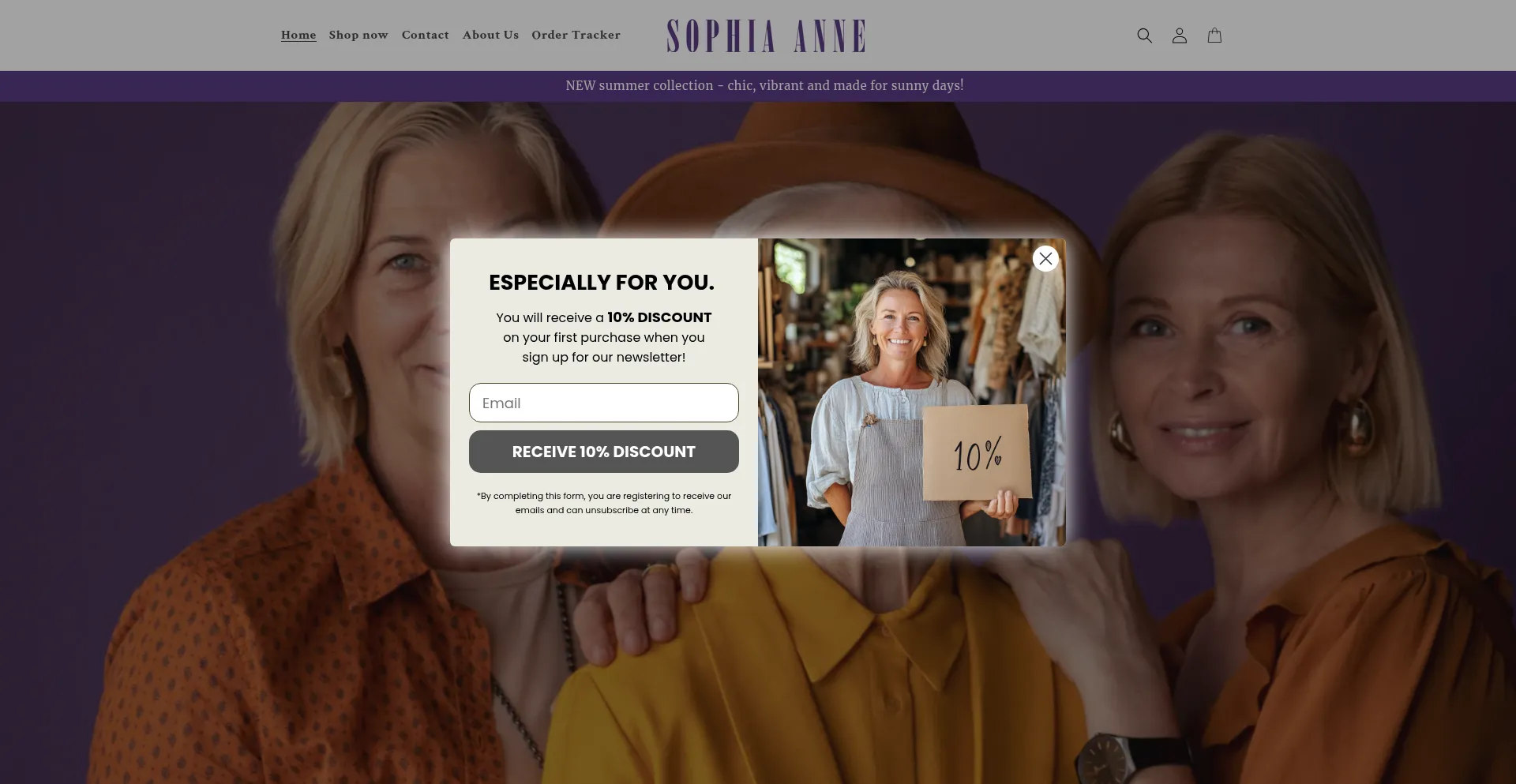 Website screenshot of Sophia-anne.com