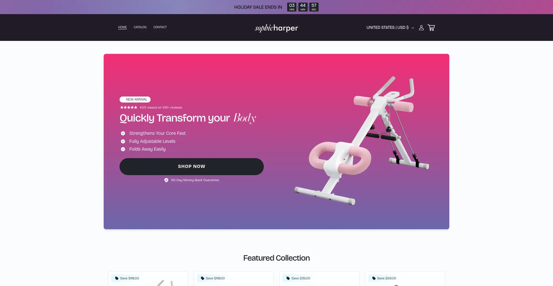 Website screenshot of Sophieandharper.com