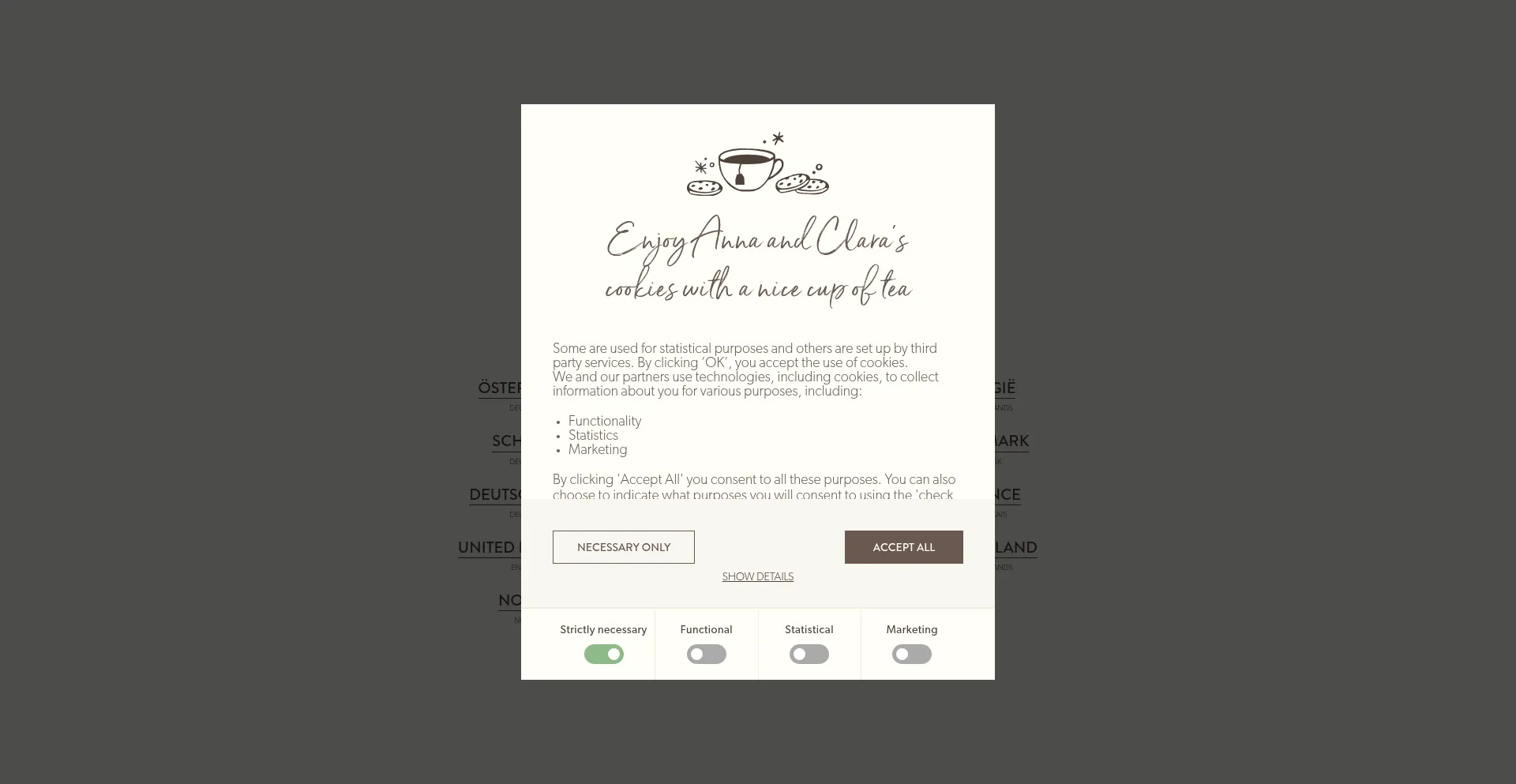 Website screenshot of Sostrenegrene.com