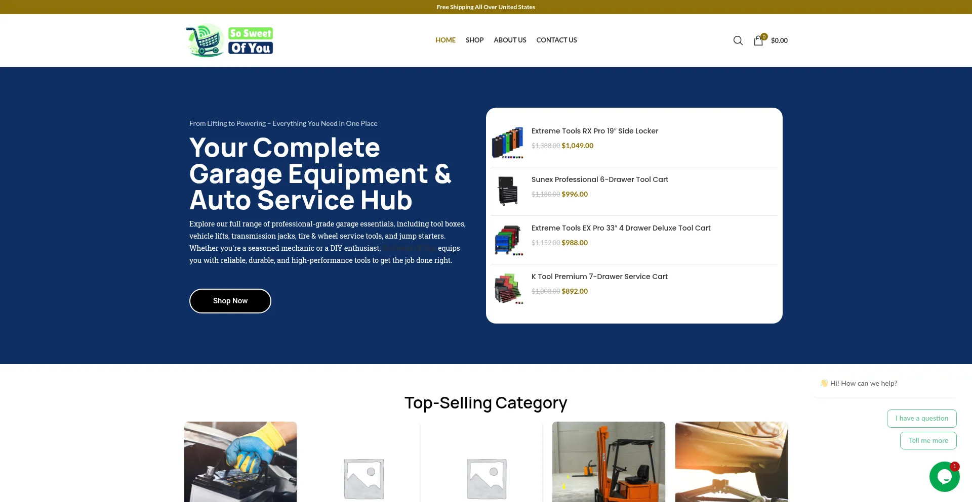 Website screenshot of Sosweetof.com