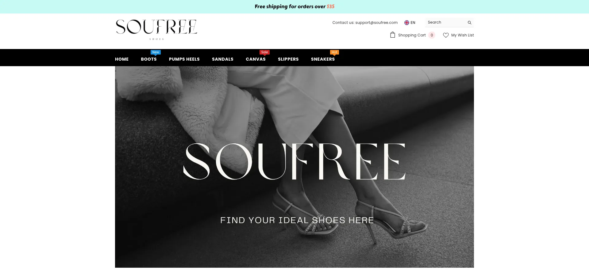 Website screenshot of Soufree.com