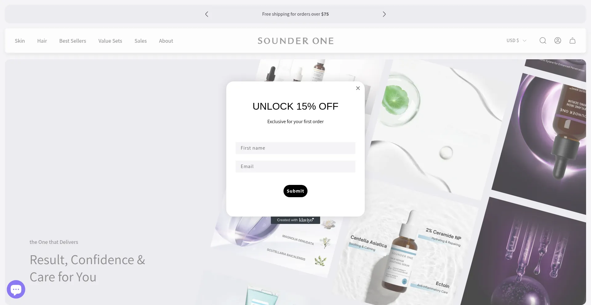Website screenshot of Sounderone.com