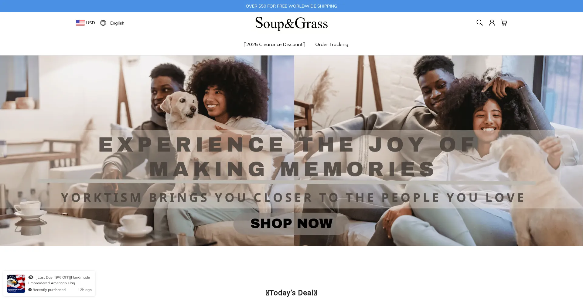 Website screenshot of Soup-grass.com