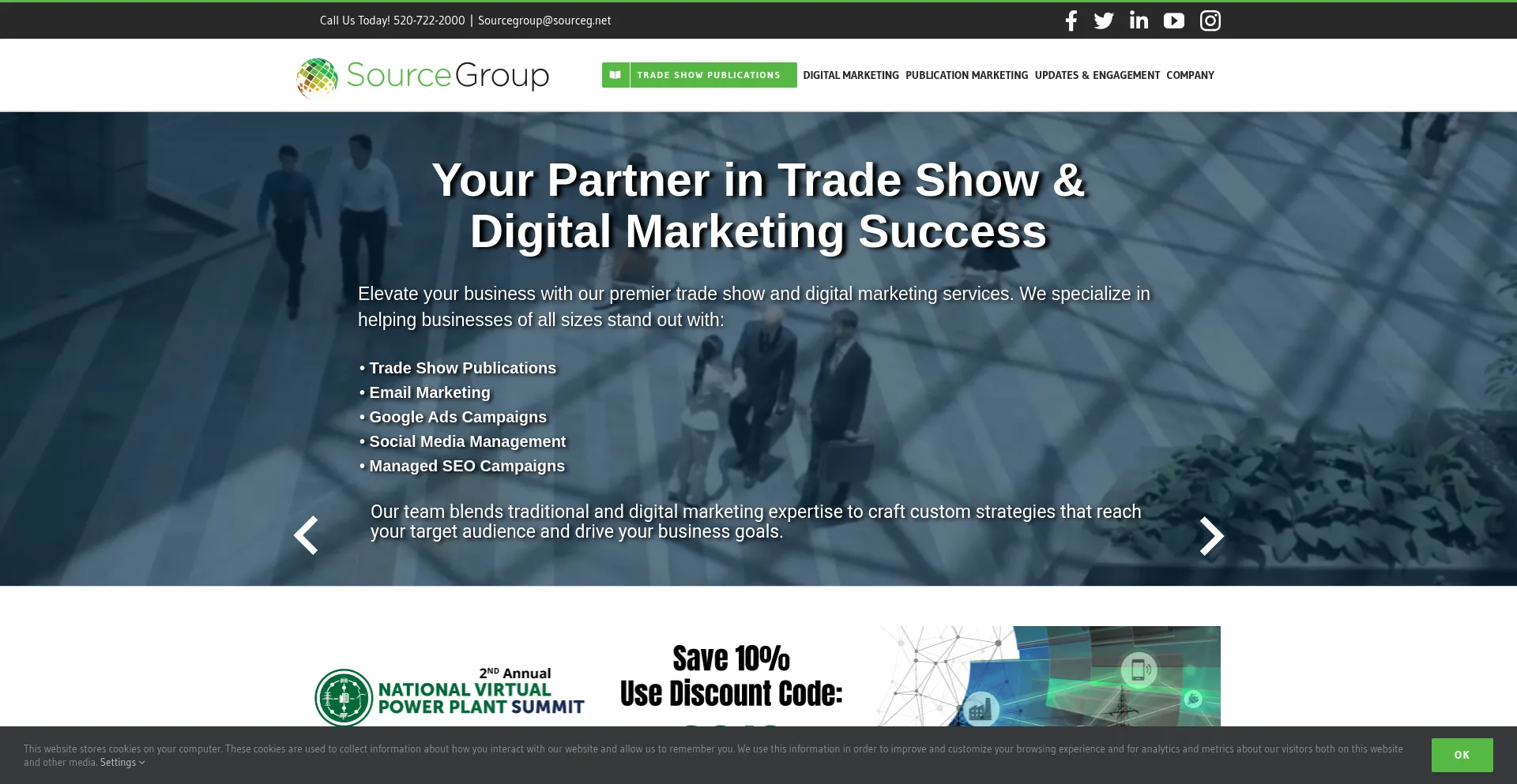 Website screenshot of Sourceg.net