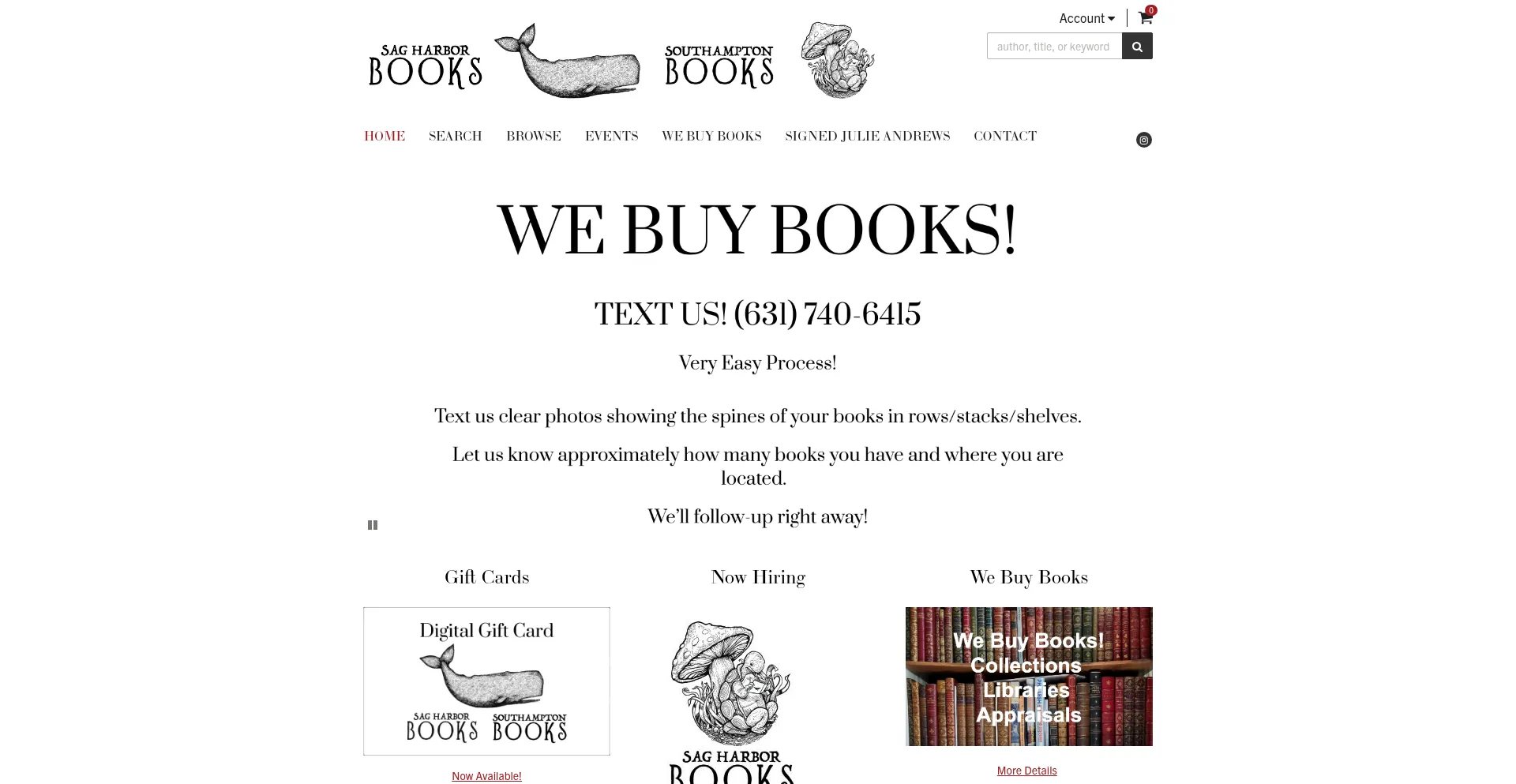 Southamptonsagharborbooks.com Screenshot