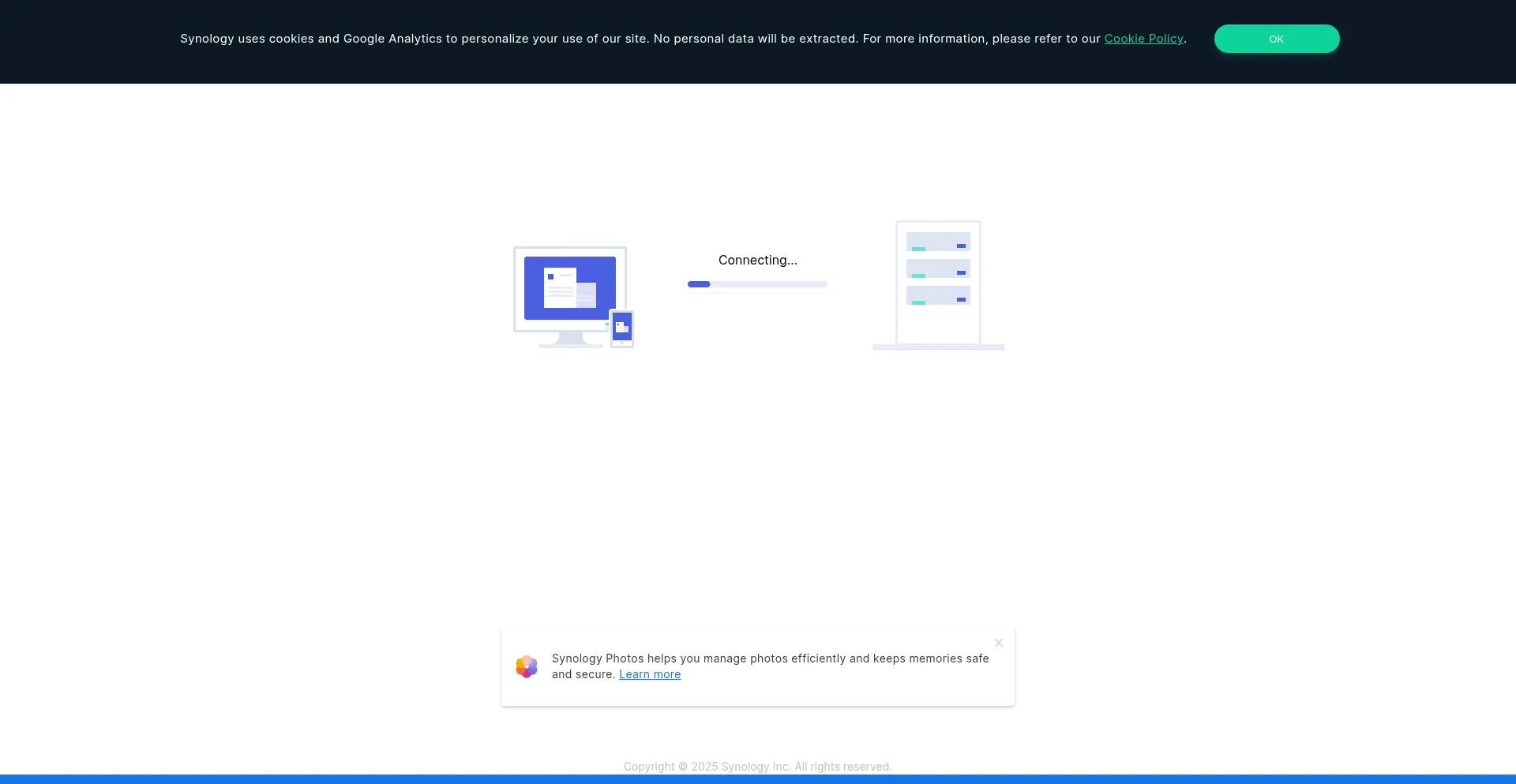 Website screenshot of Southard-8526-reid-nas1.quickconnect.to
