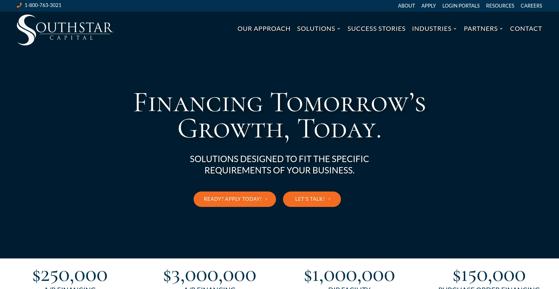 Website screenshot of Southstarcapital.com