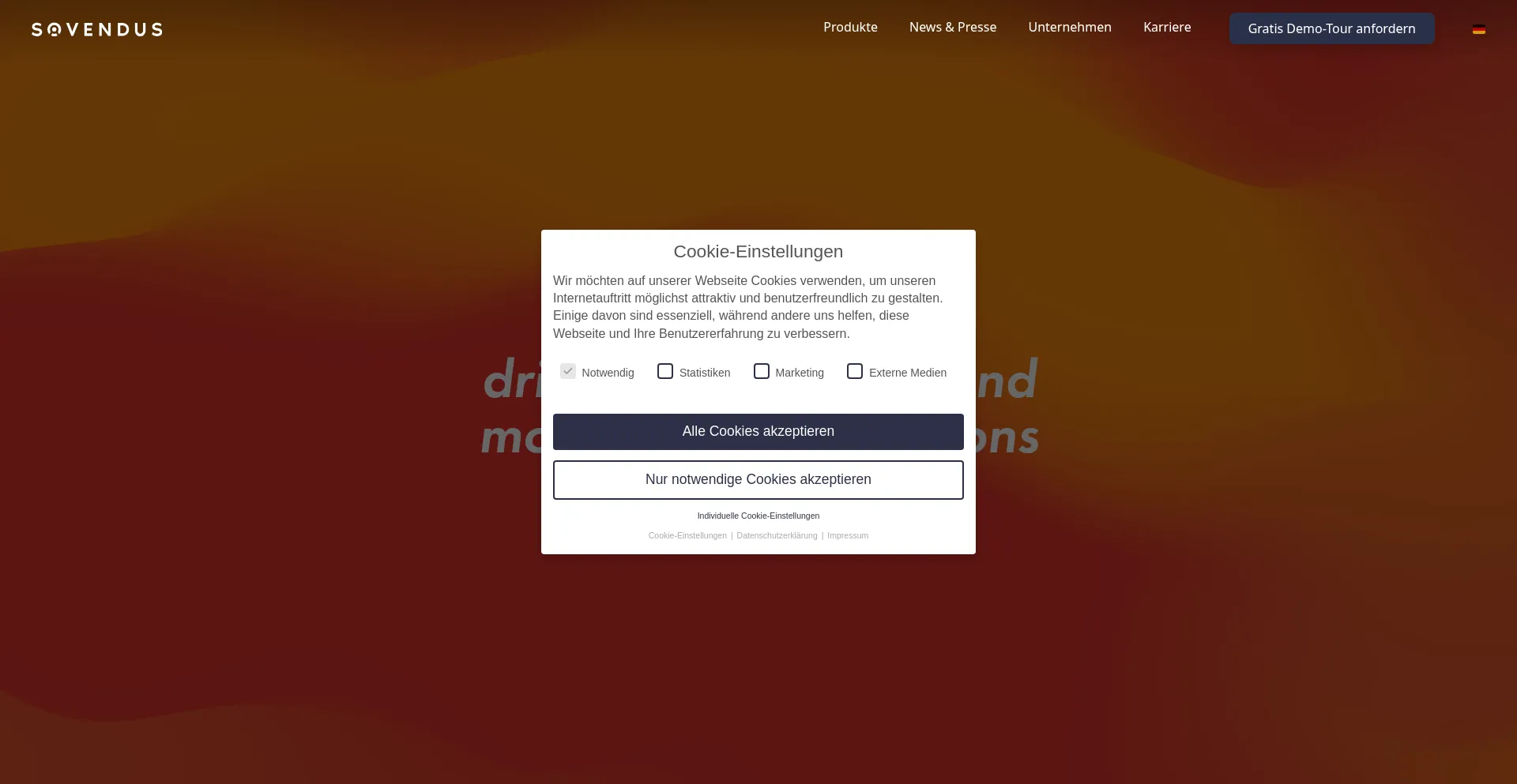 Website screenshot of Sovendus-campaign.com