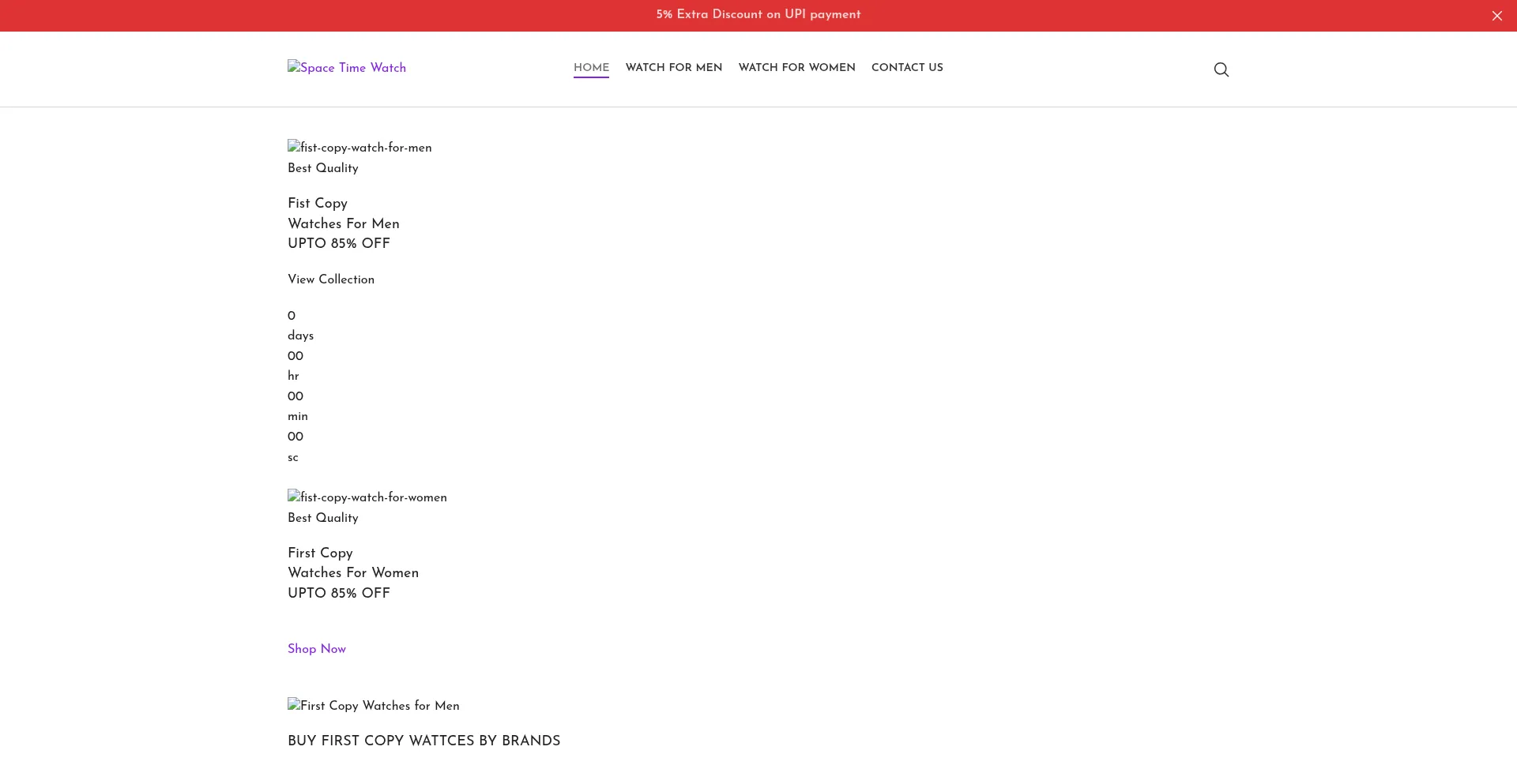 Website screenshot of Spacetimewatch.com