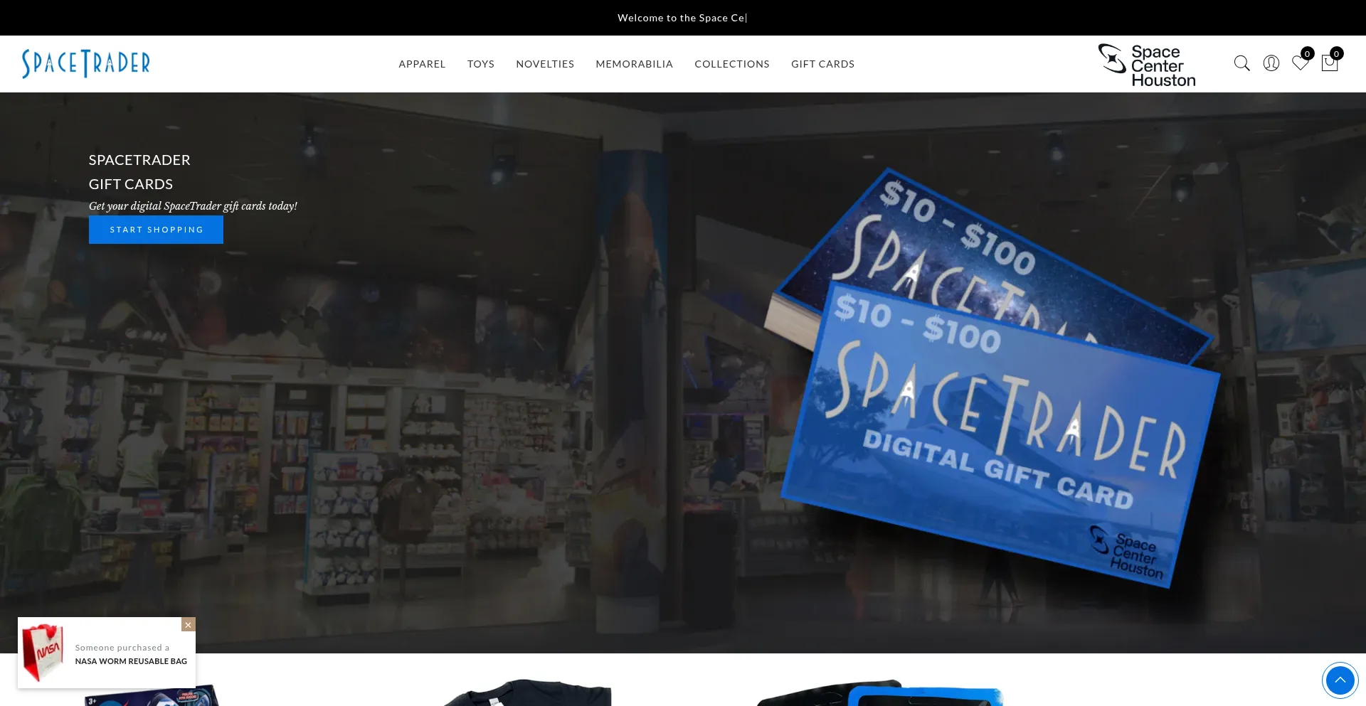 Website screenshot of Spacetrader.shop