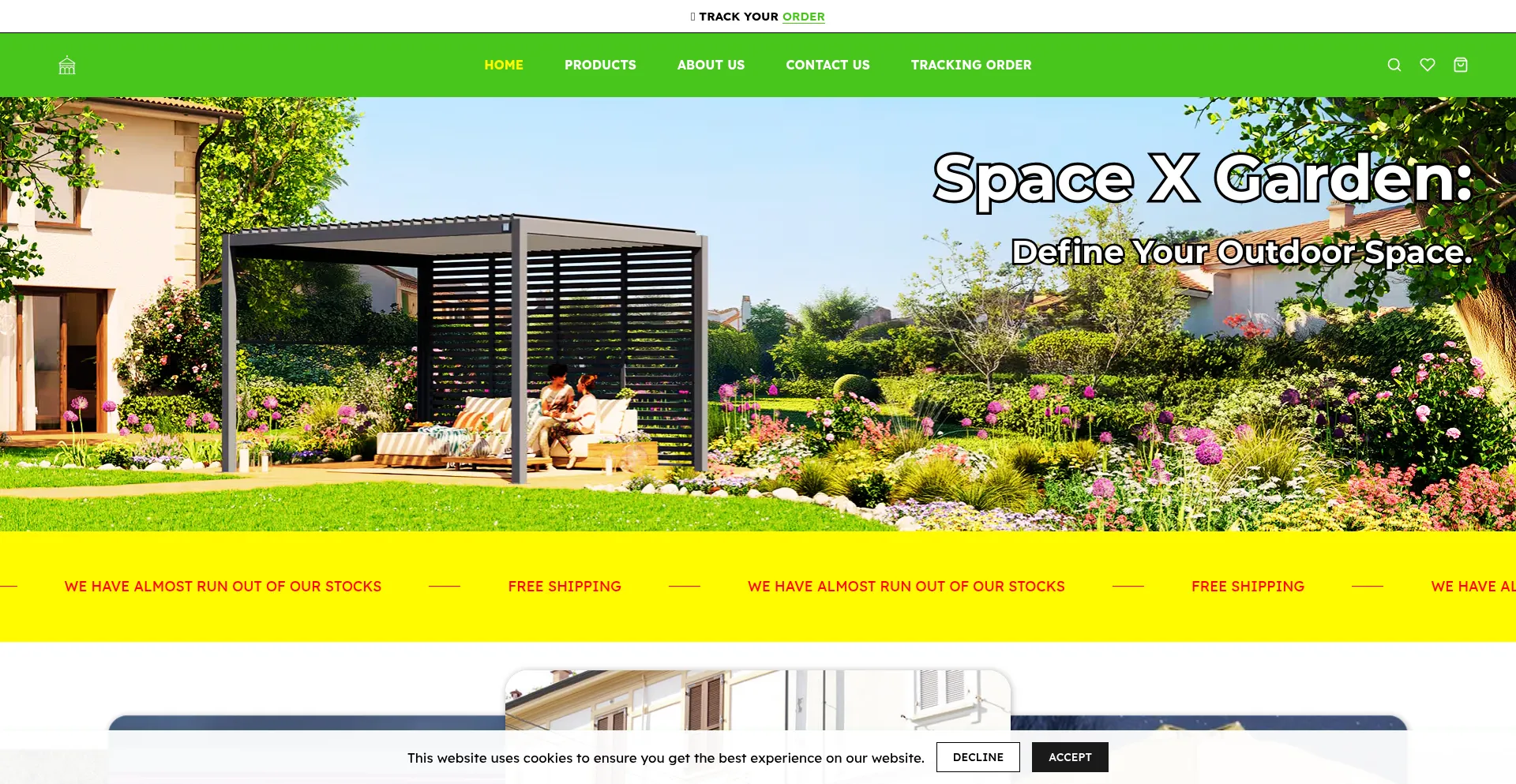 Website screenshot of Spacexgarden.com