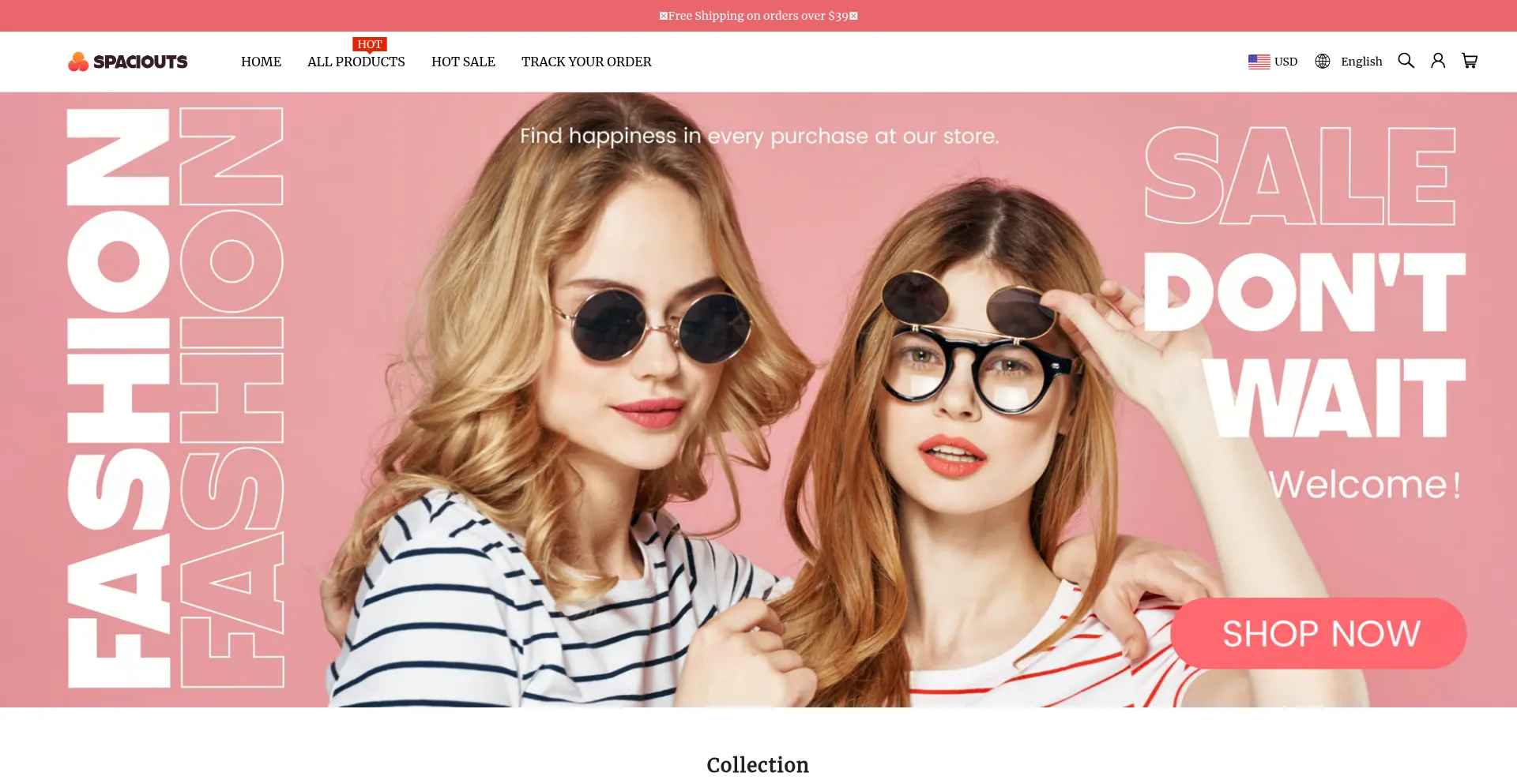 Website screenshot of Spaciouts.com