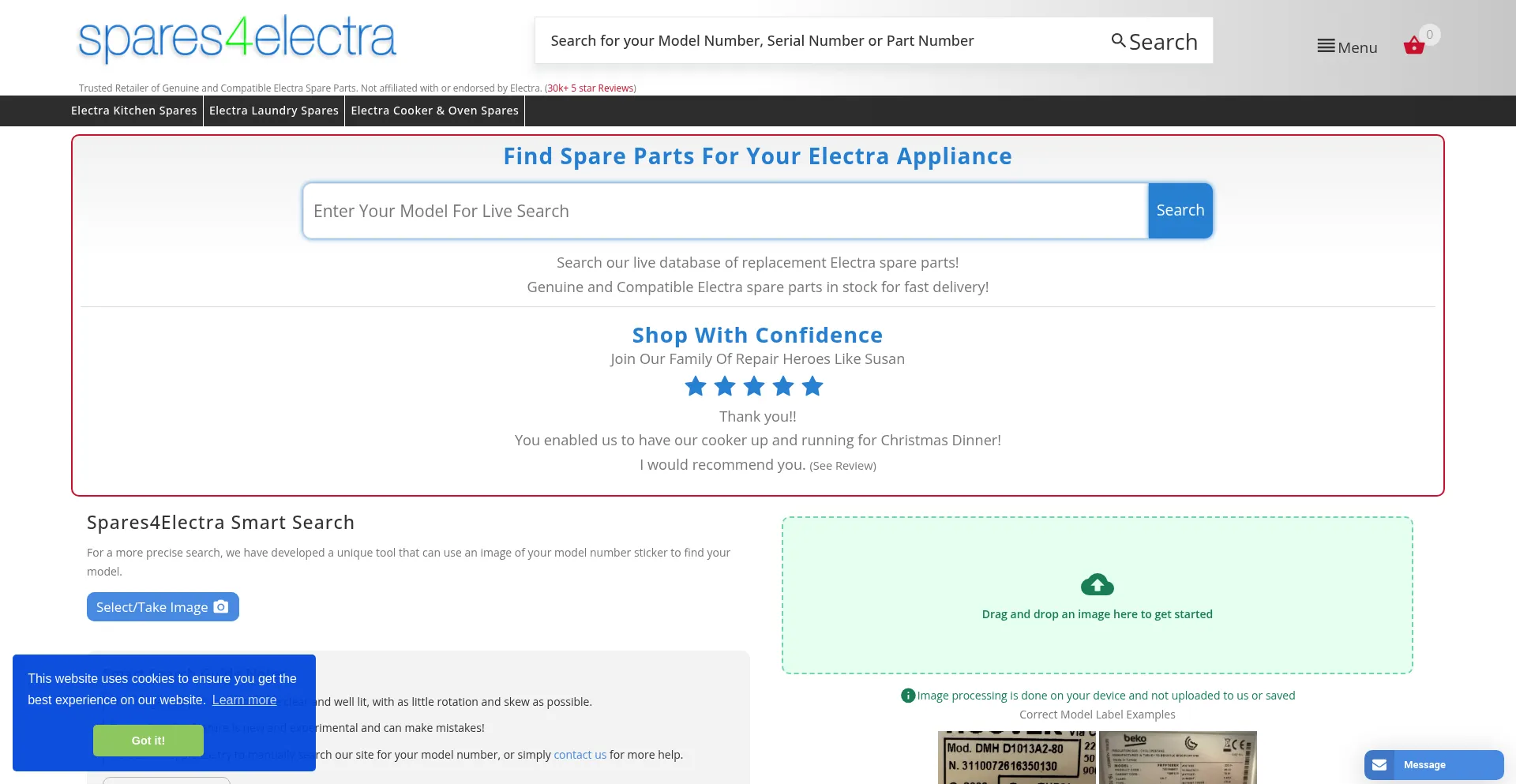 Spares4electra.co.uk Screenshot