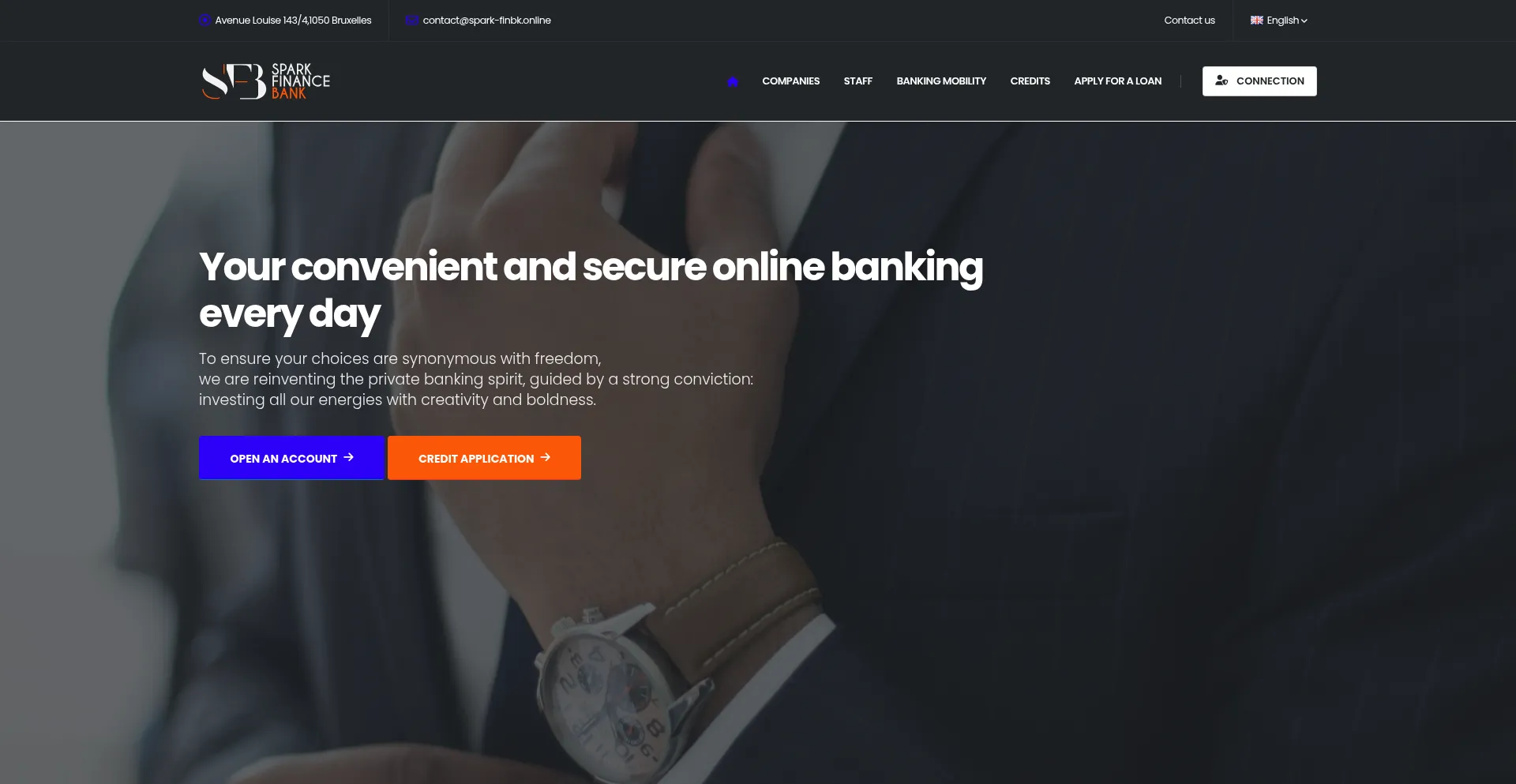 Website screenshot of Spark-finbk.online