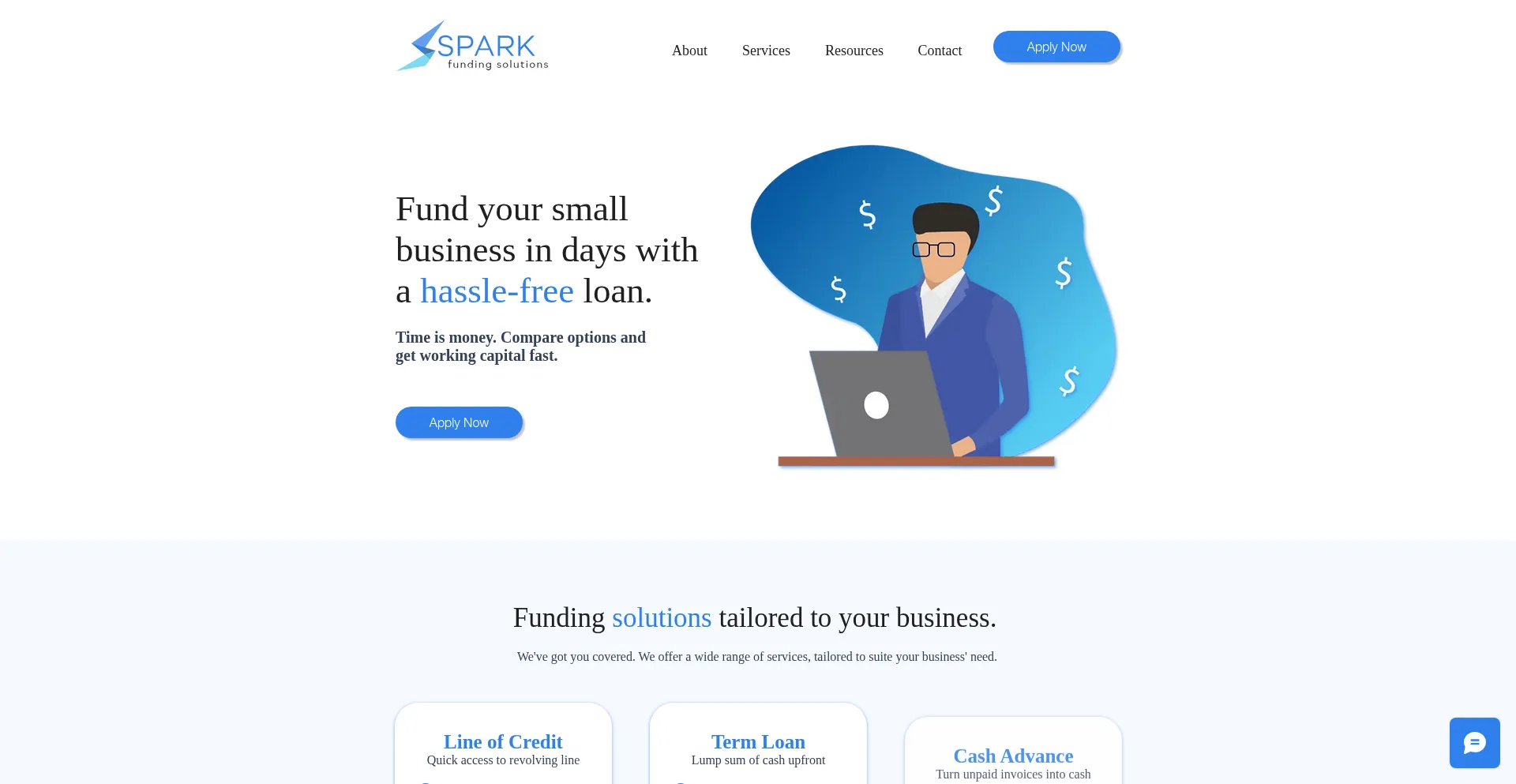 Website screenshot of Sparkfundinghero.com