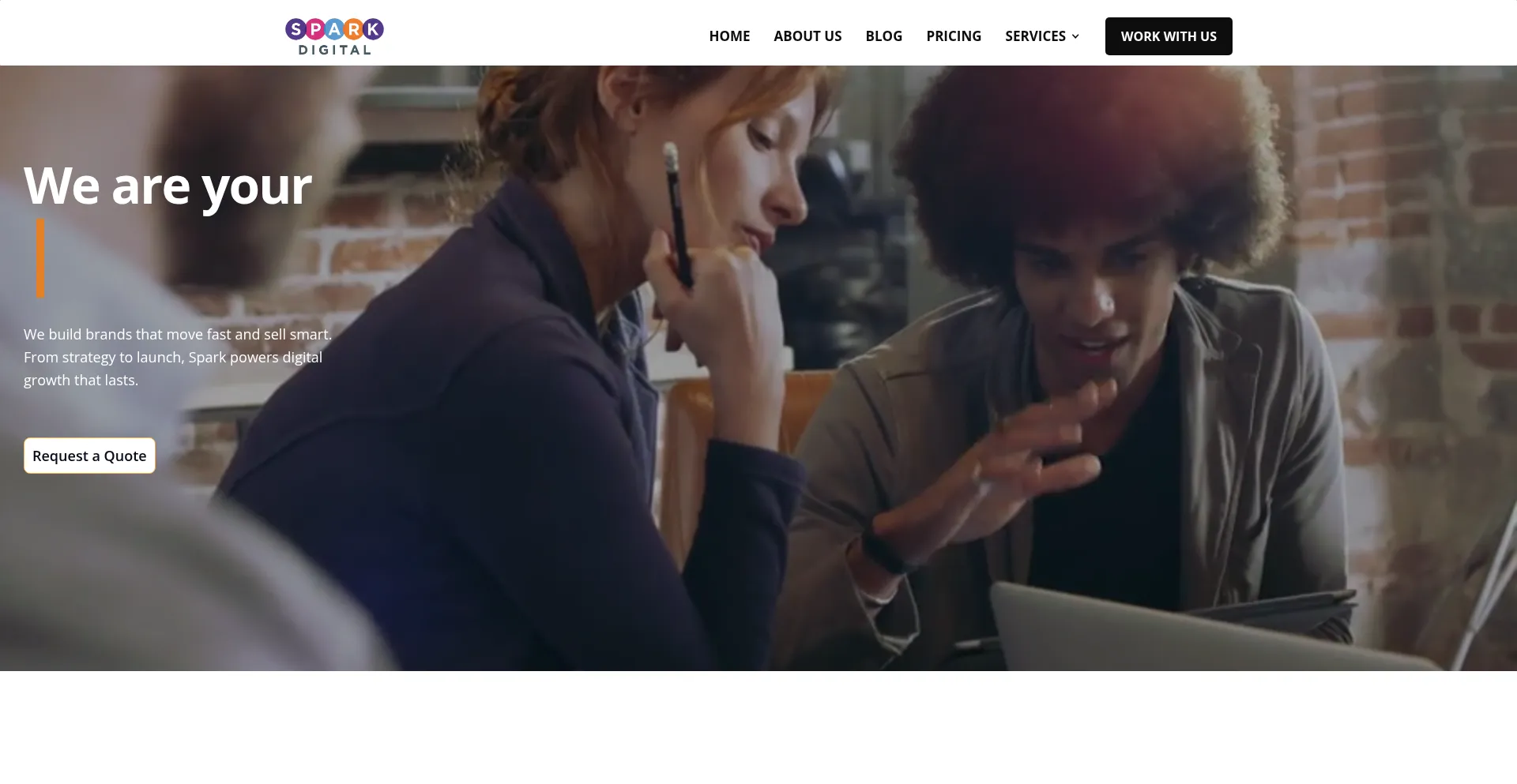 Website screenshot of Sparkgrouphub.com