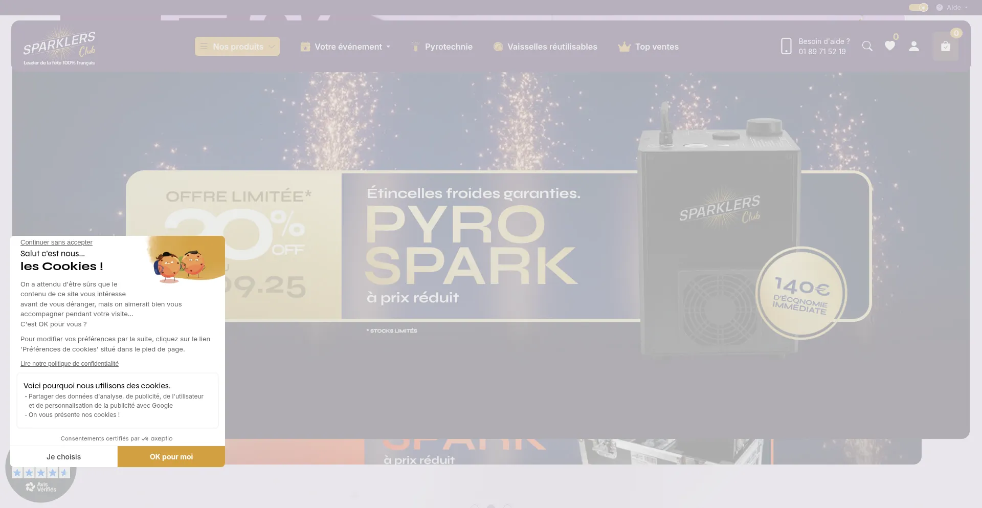 Website screenshot of Sparklers-club.com