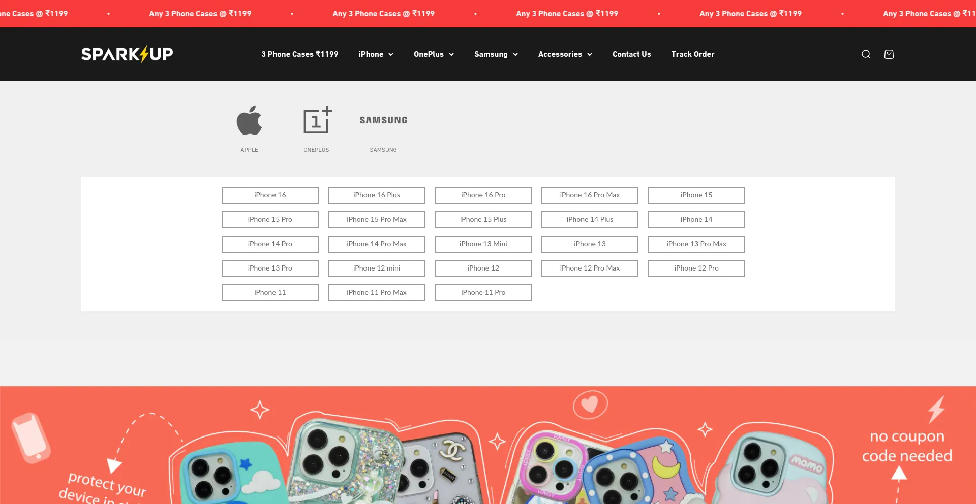 Website screenshot of Sparkup.in