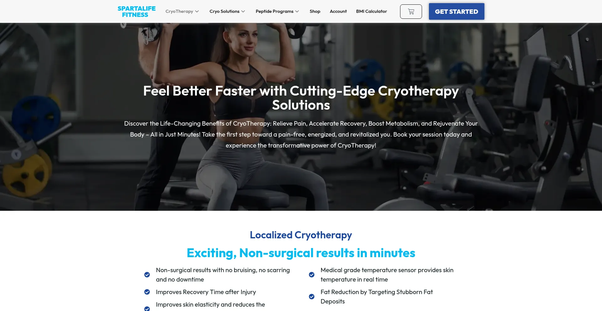 Website screenshot of Spartalifefitness.com