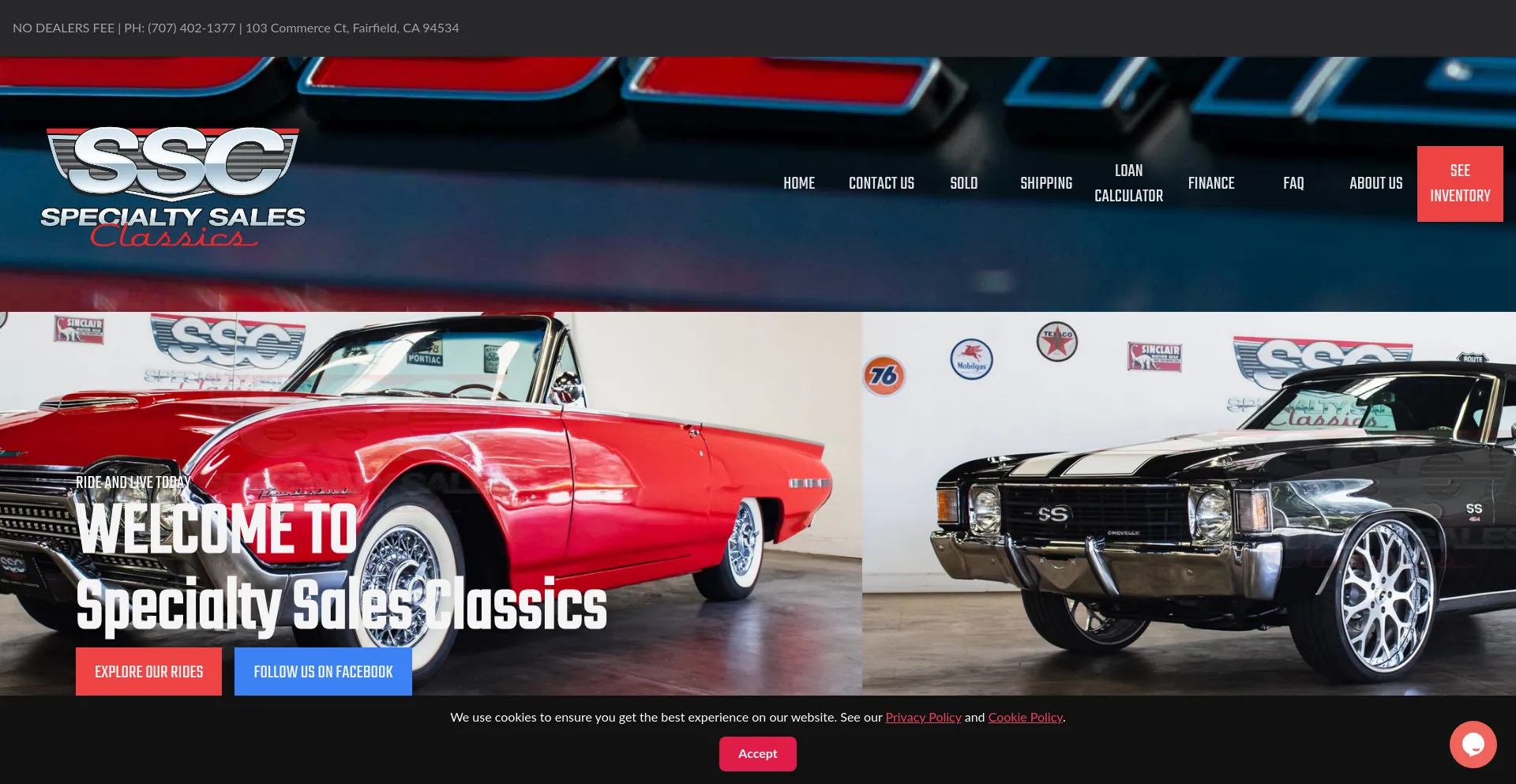 Website screenshot of Specialtyclassics.com