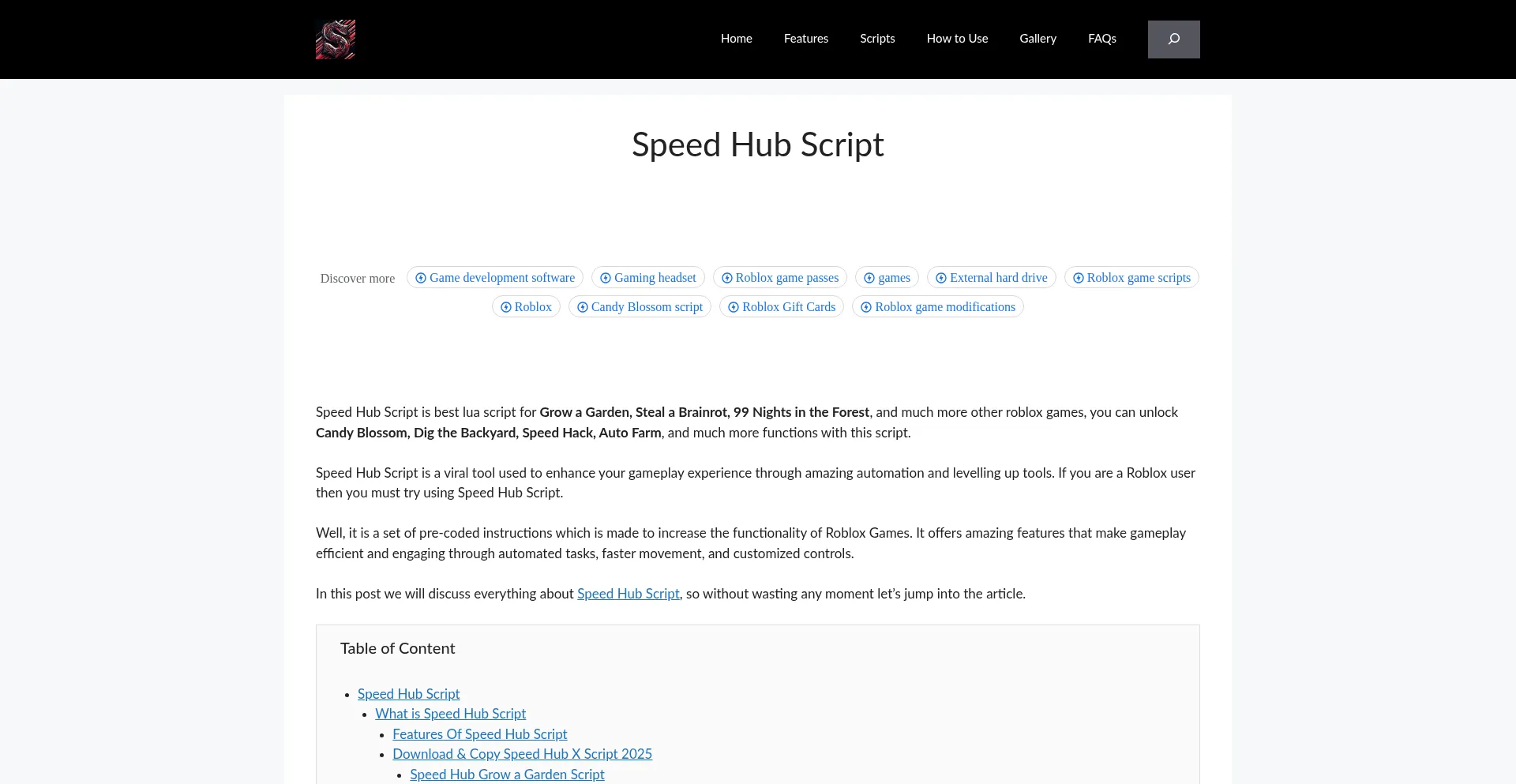 Speedhubscript.com Screenshot