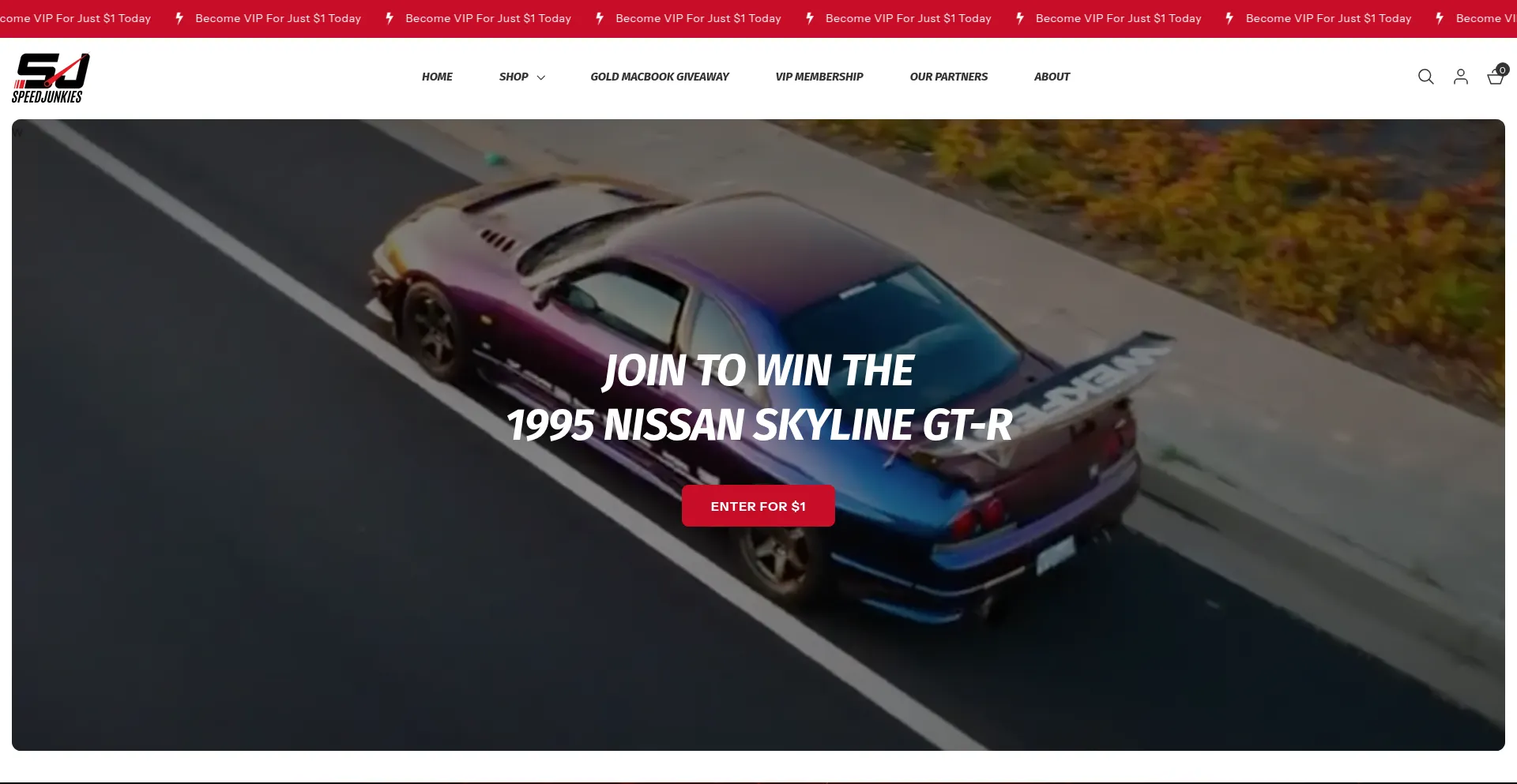 Website screenshot of Speedjunkieshq.com