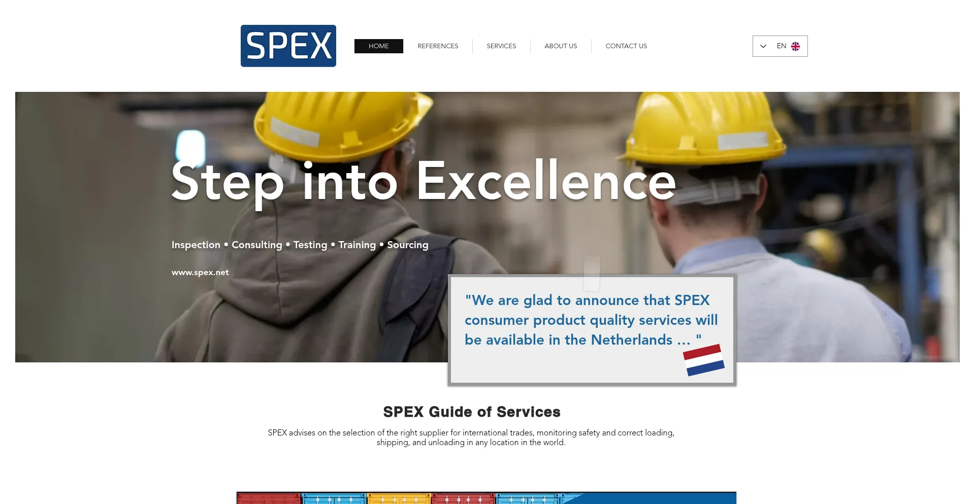 Website screenshot of Spex.net