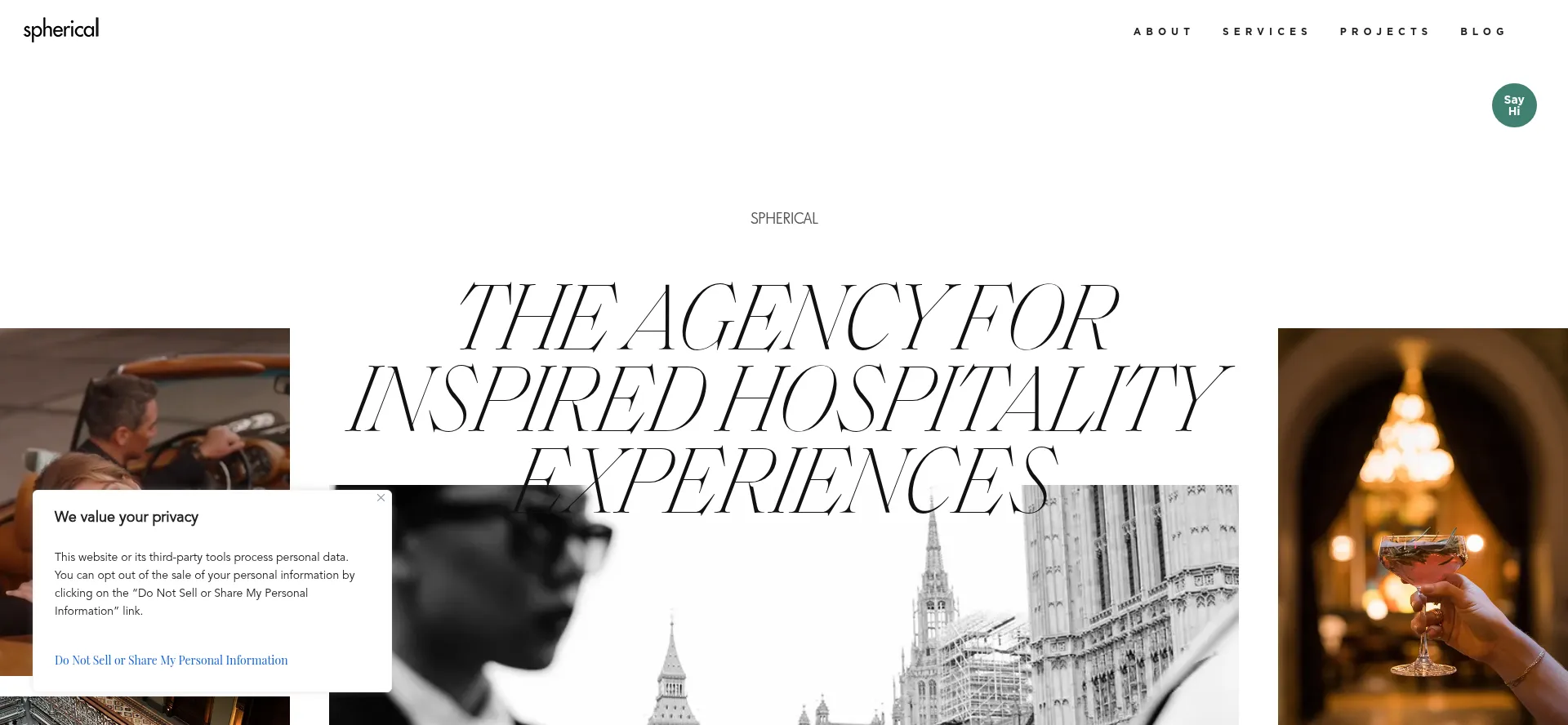 Website screenshot of Spherical.co