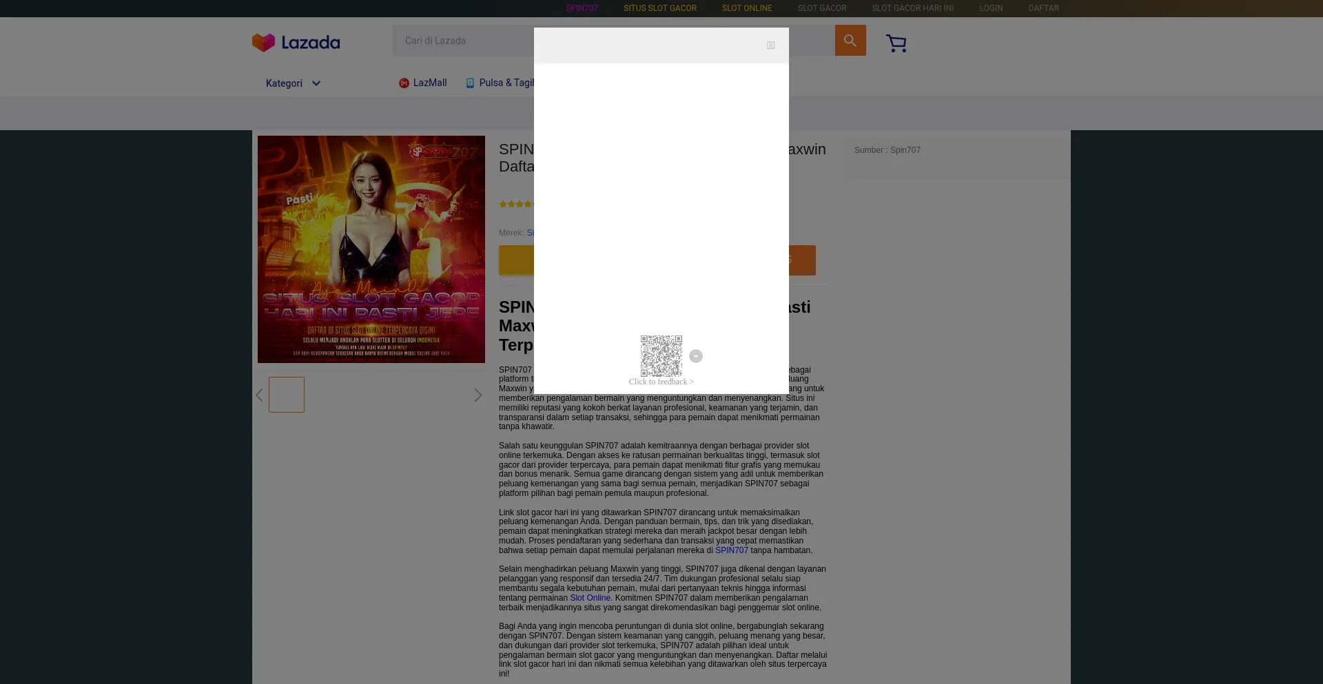 Website screenshot of Spin707.space