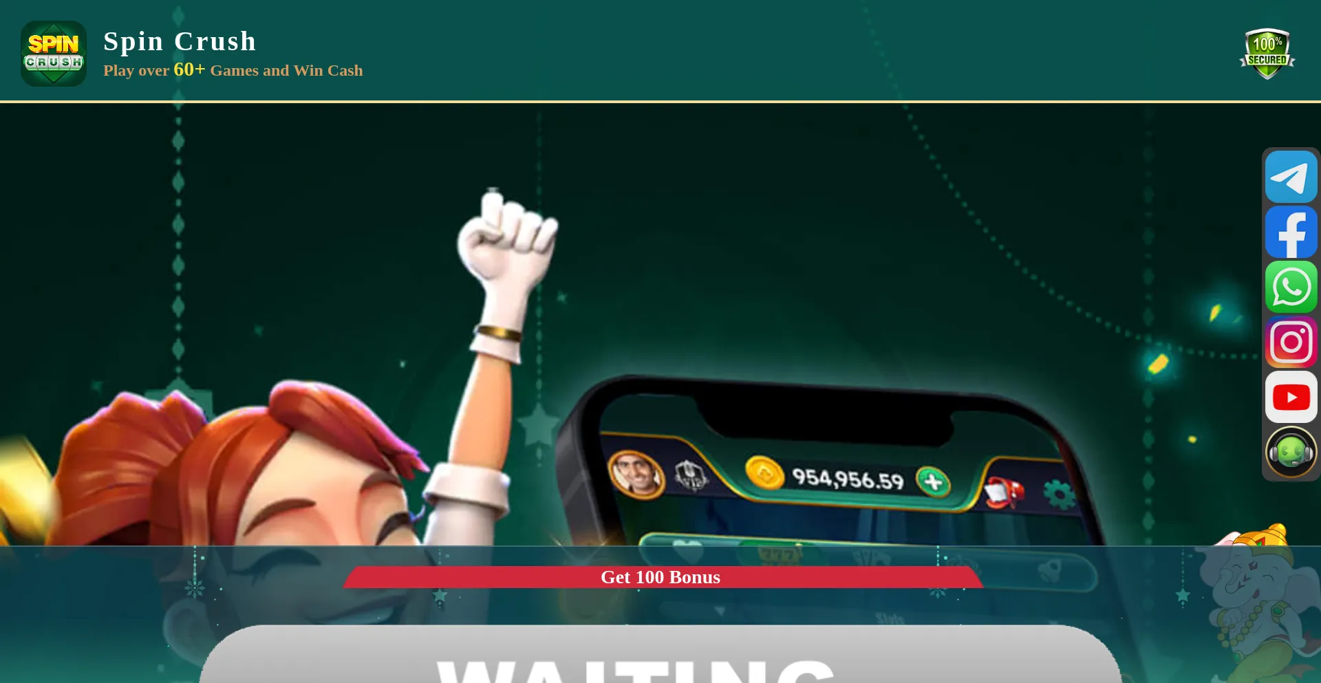 Website screenshot of Spincrushy.com