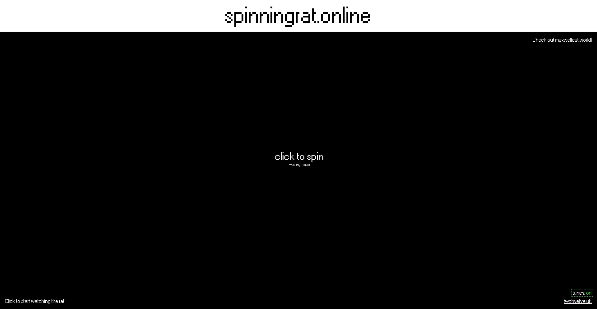 Website screenshot of Spinningrat.online