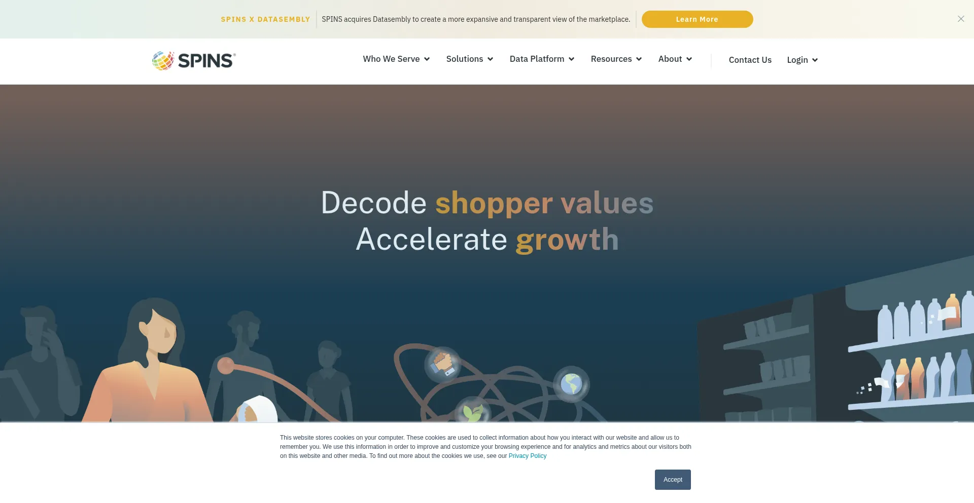 Website screenshot of Spins.com