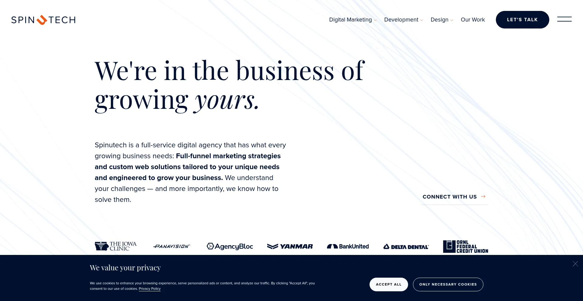 Website screenshot of Spinutech.com