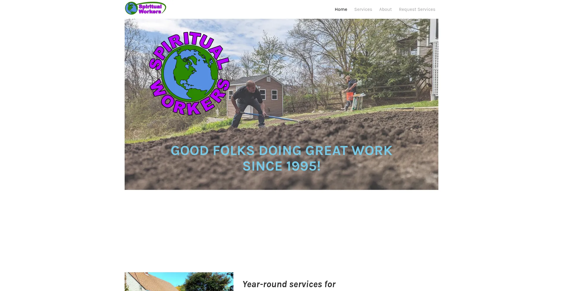 Website screenshot of Spiritualworkers.com