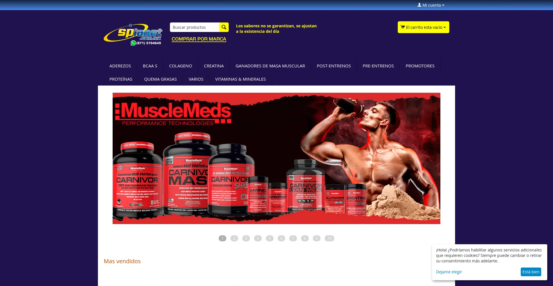 Website screenshot of Splanet.mx