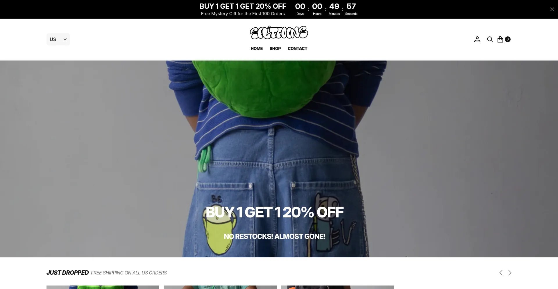 Website screenshot of Splittoons.com