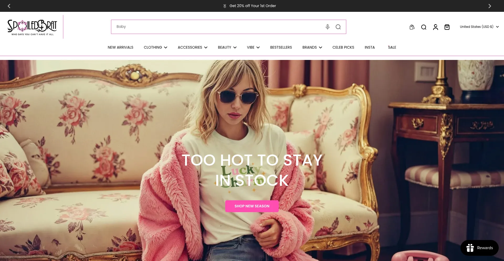 Website screenshot of Spoiledbrat.co.uk