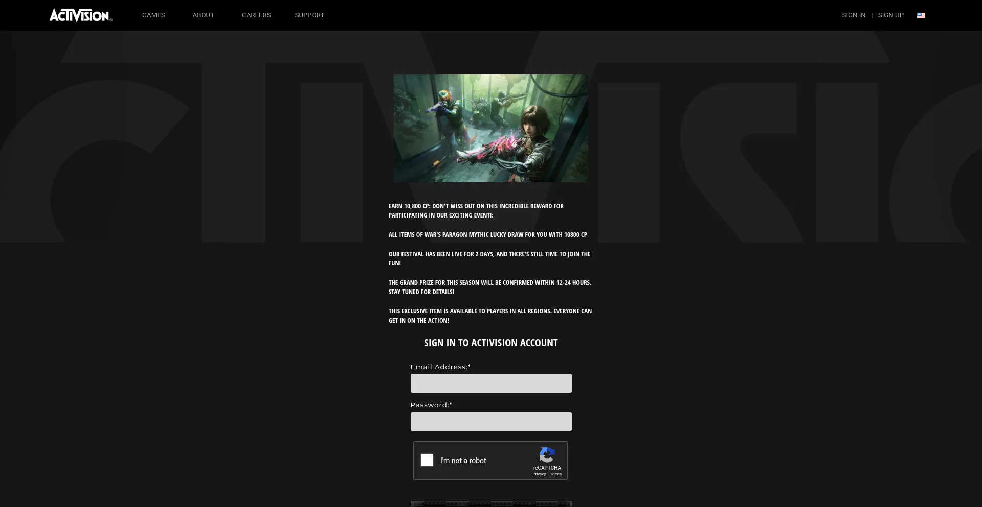 Website screenshot of Sponsorcodm.com