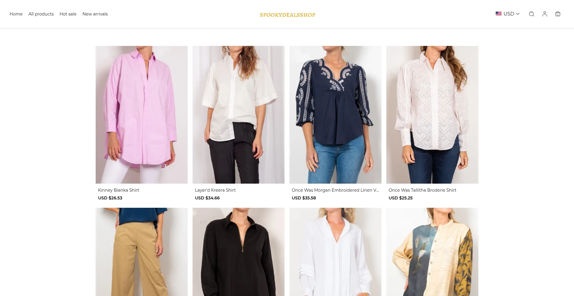Website screenshot of Spookydealsshop.com