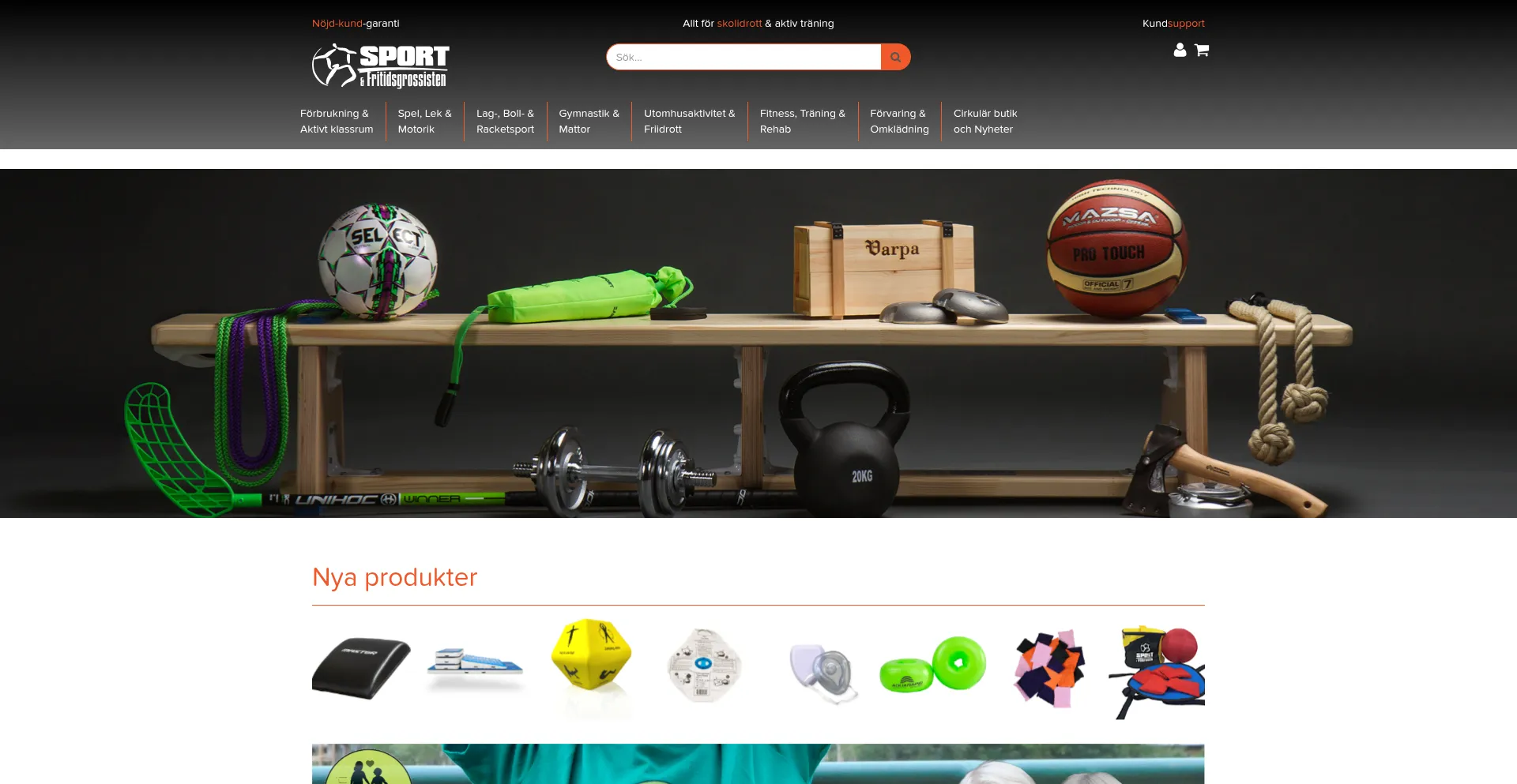 Website screenshot of Sport-fritid.nu