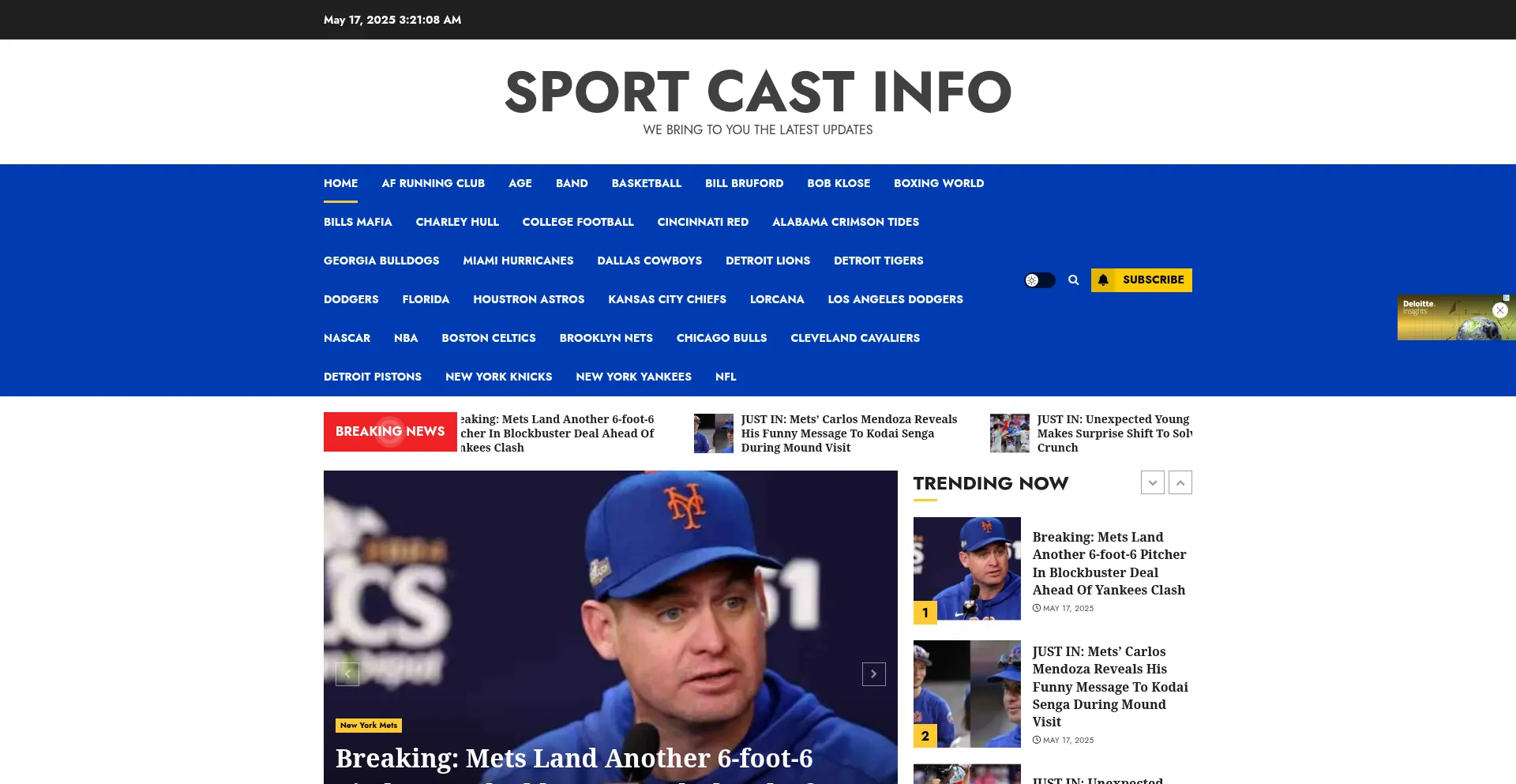 Website screenshot of Sportcastinfo.com