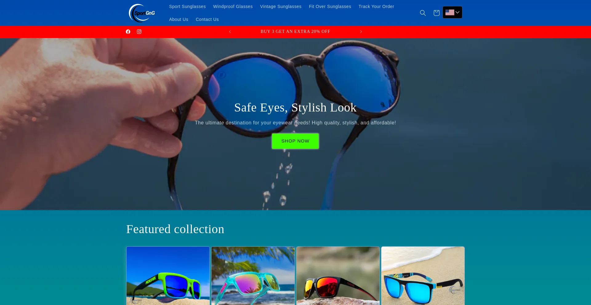Website screenshot of Sportgng.com