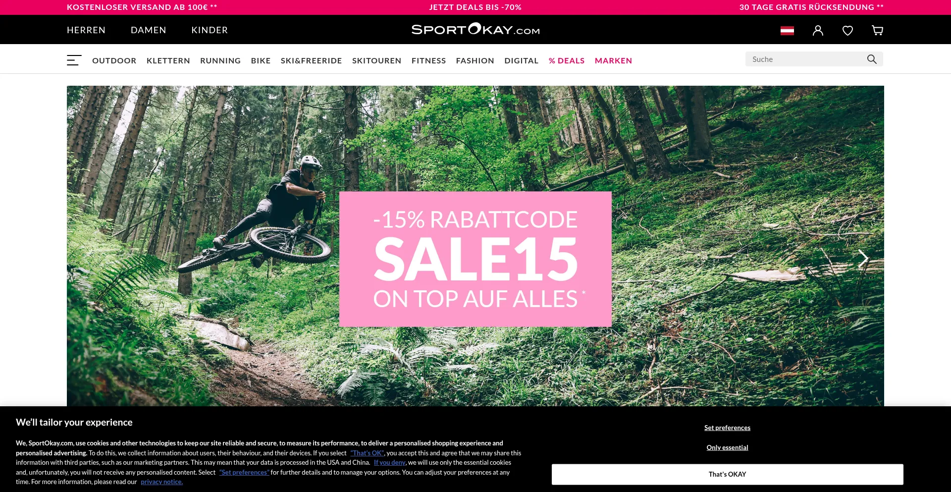 Website screenshot of Sportokay.com