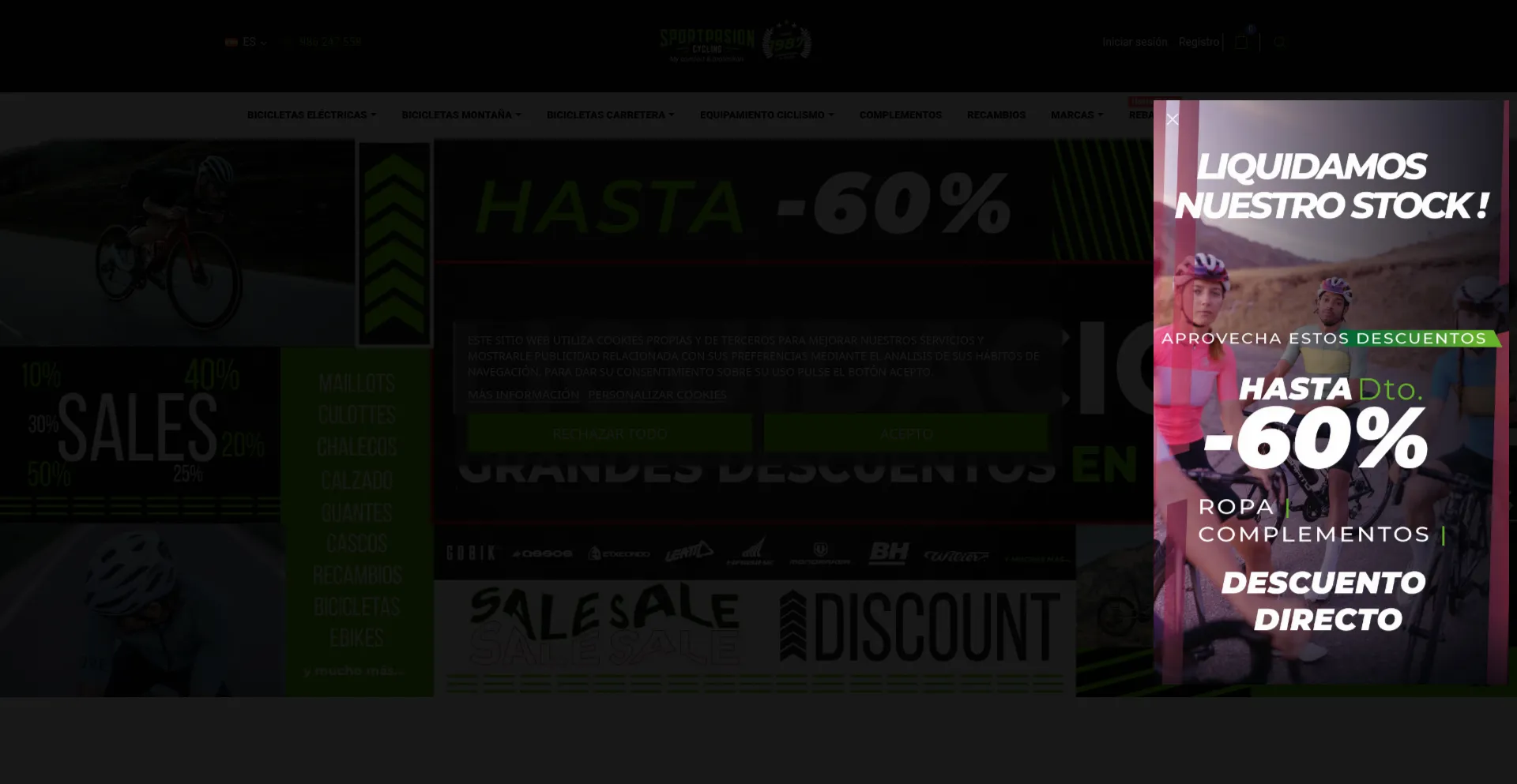 Website screenshot of Sportpasioncycling.com