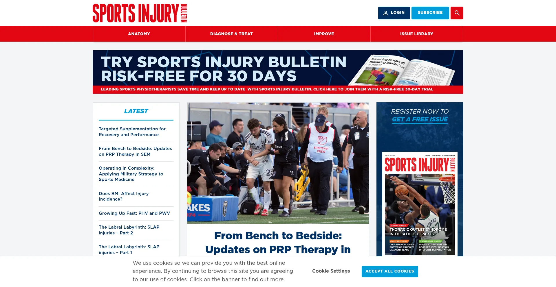 Sportsinjurybulletin.com Screenshot