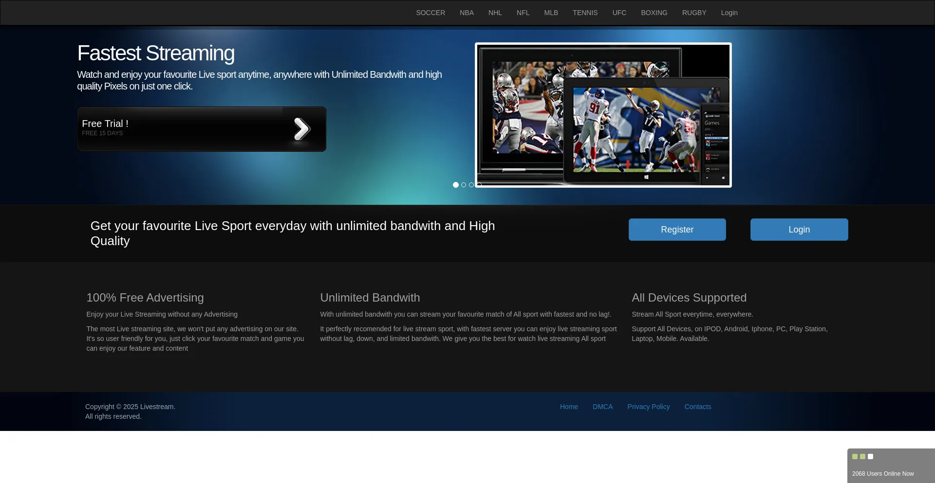 Website screenshot of Sportsliveglobal.xyz